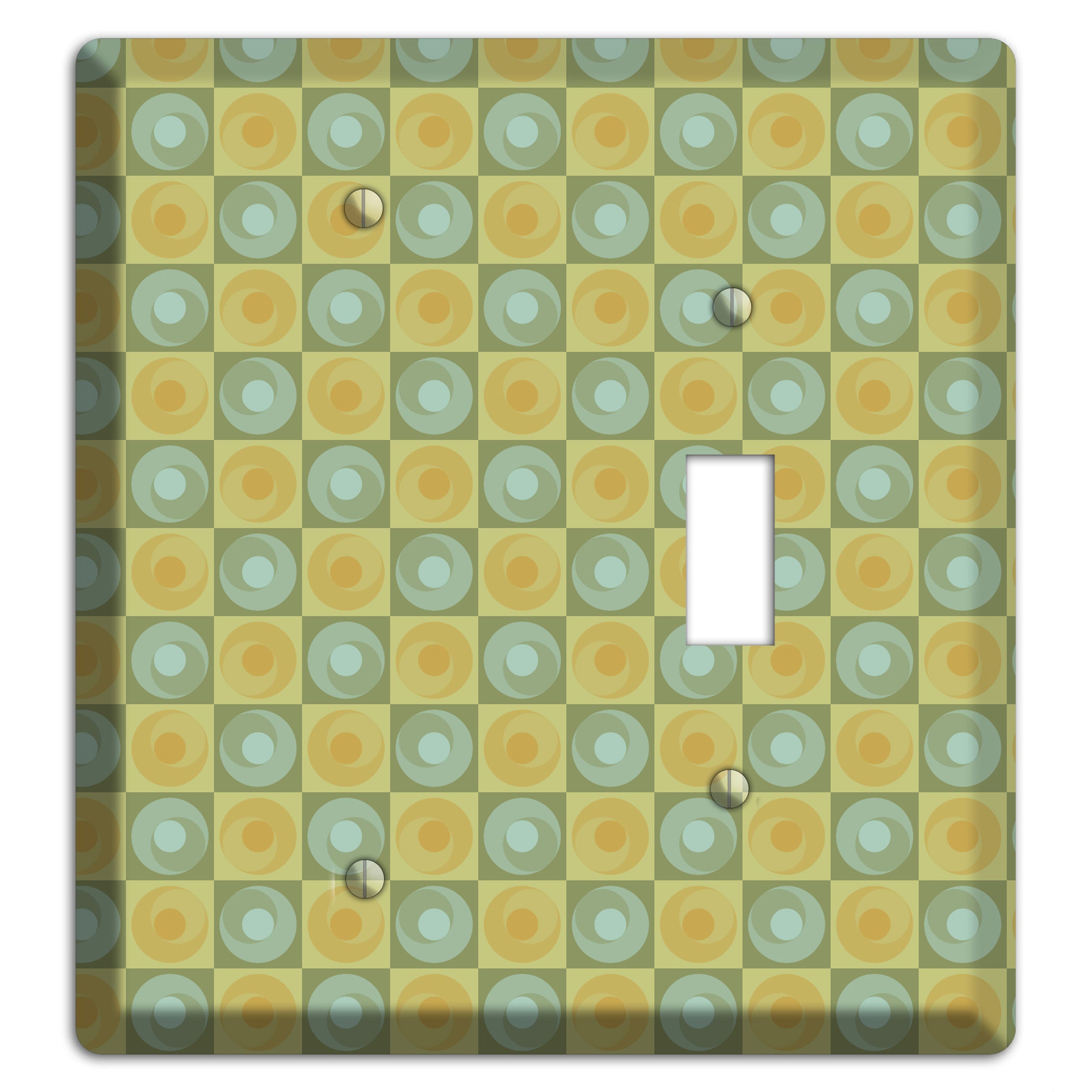 Green and Yellow Squares Blank / Toggle Wallplate