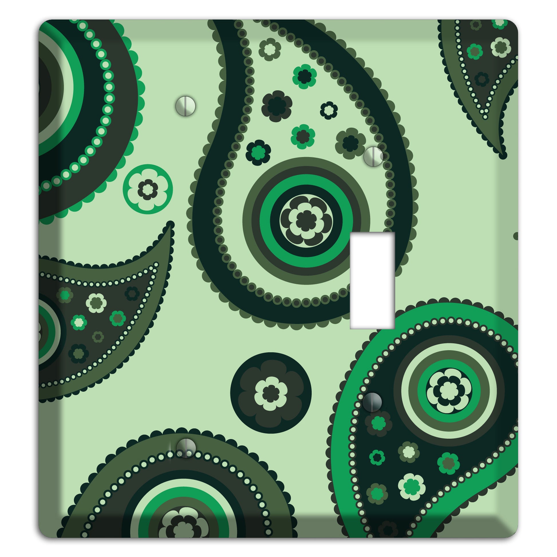 Green Paisley Blank / Toggle Wallplate