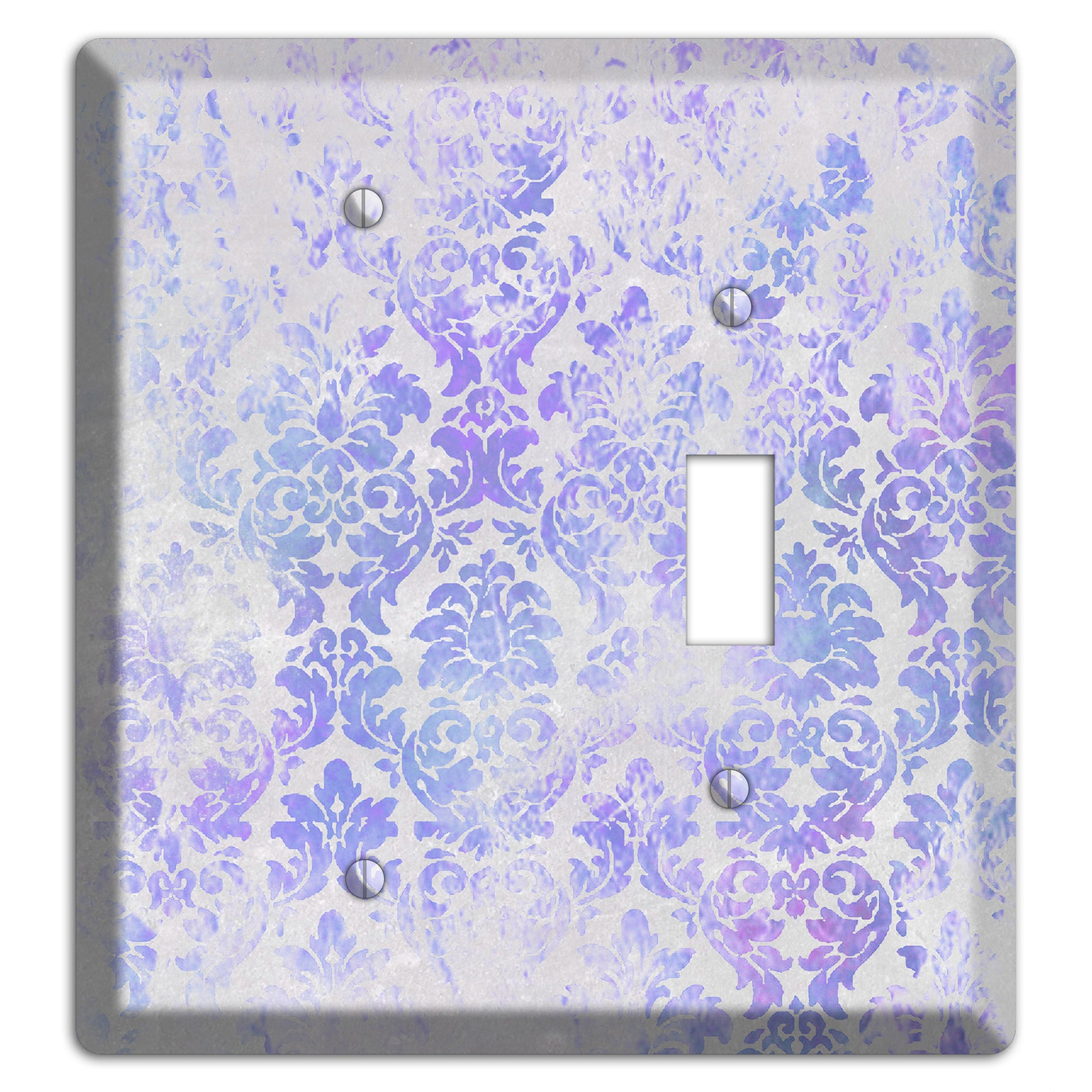 Periwinkle Gray Whimsical Damask Blank / Toggle Wallplate