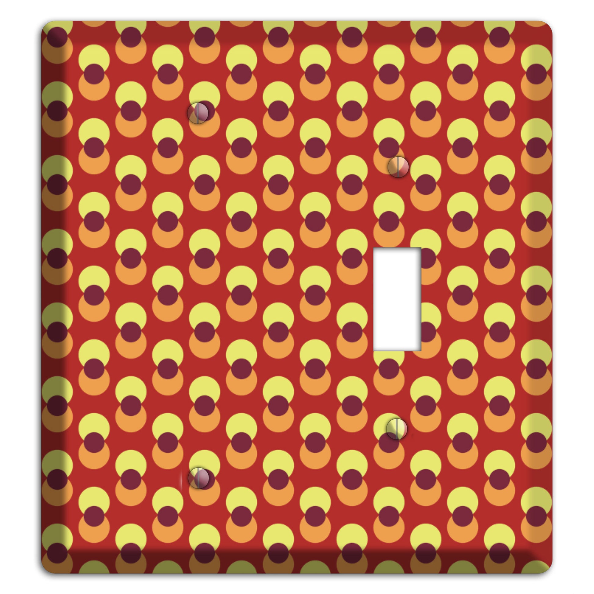 Red Yellow Coral Overlain Dots Blank / Toggle Wallplate