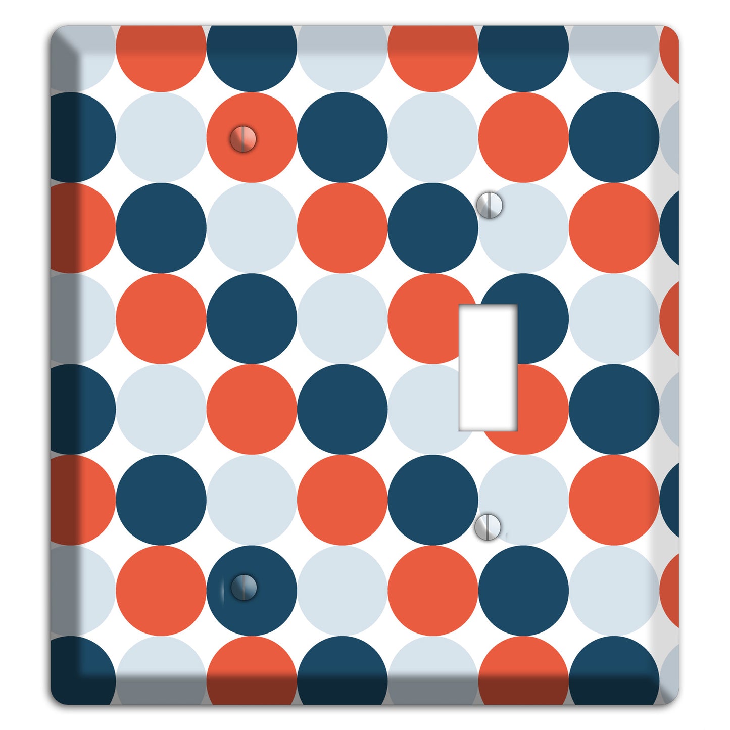 Multi Blue Red Tiled Dots Blank / Toggle Wallplate