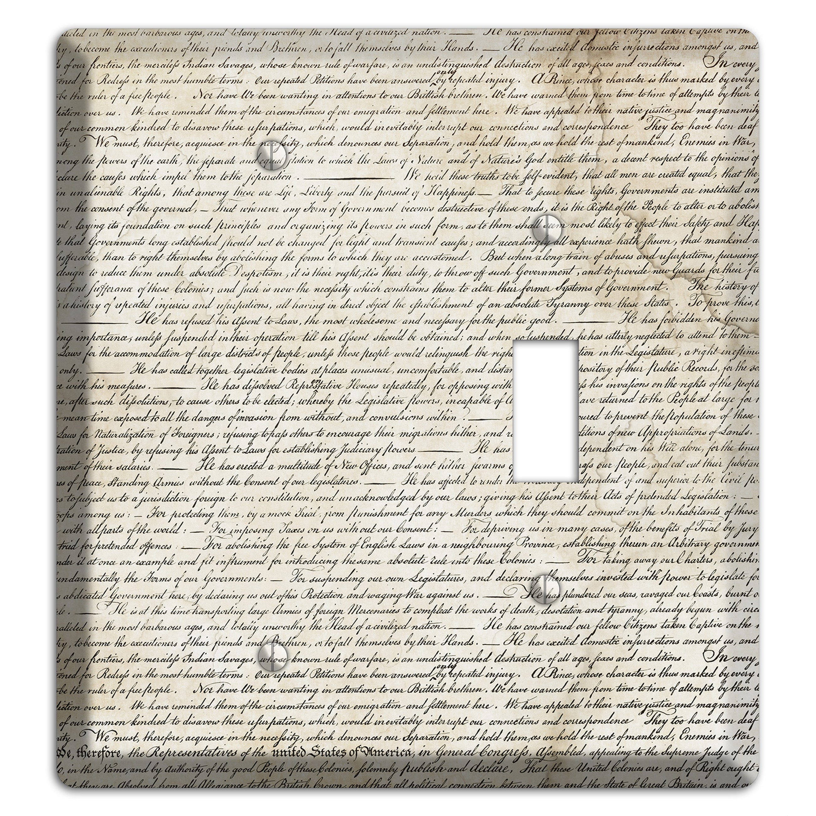 Stained Script Blank / Toggle Wallplate