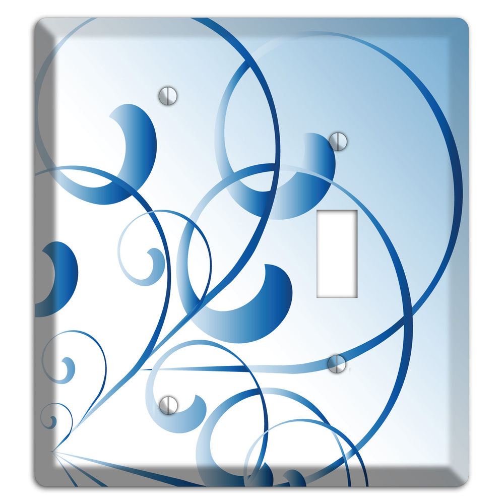 Blue Swoop Blank / Toggle Wallplate