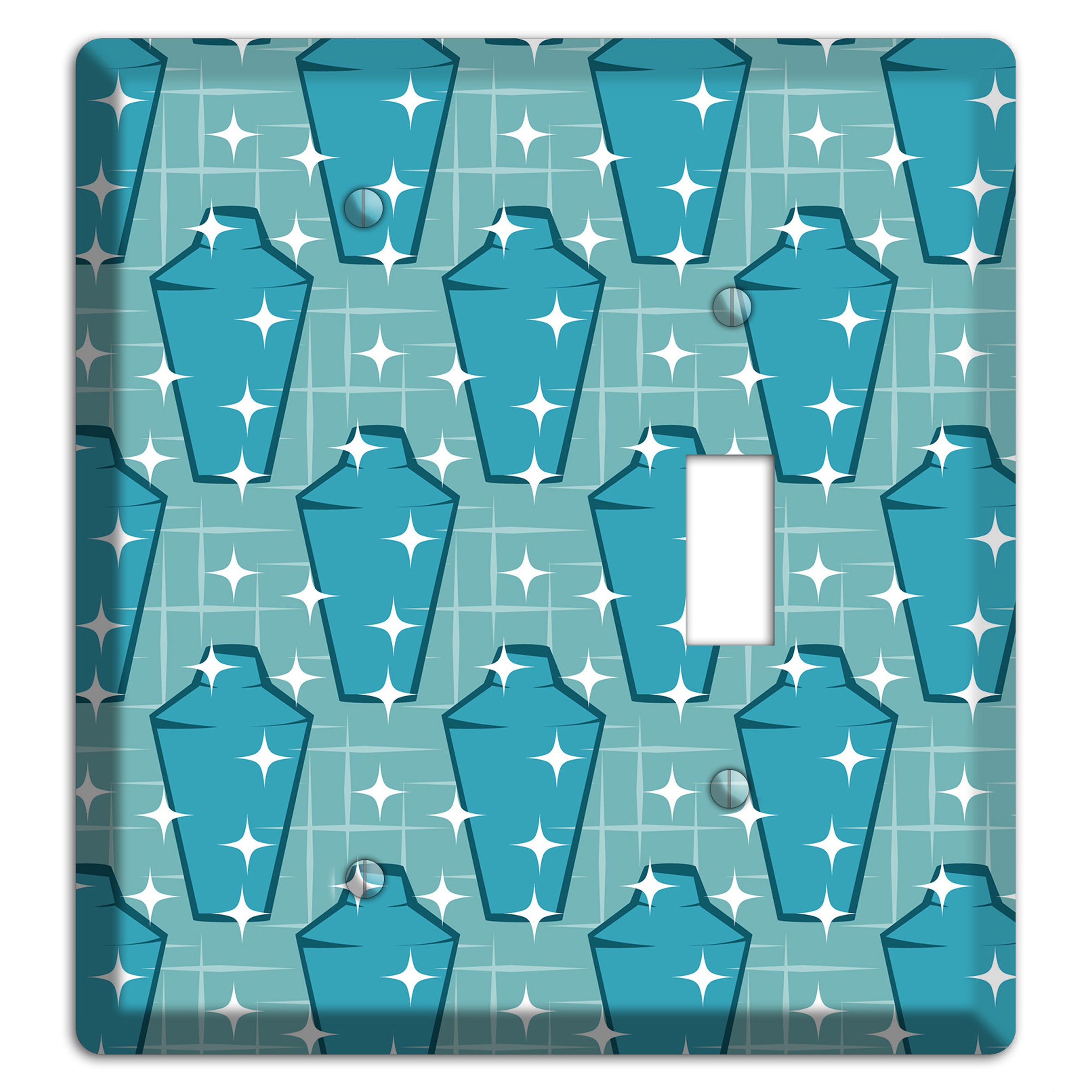 Blue and Teal Shaker Blank / Toggle Wallplate