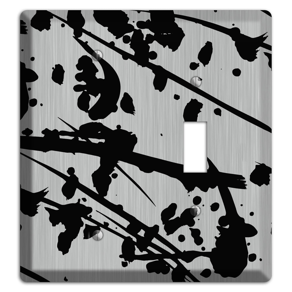 Ink Splash 6 Stainless Steel Blank / Toggle Wallplate