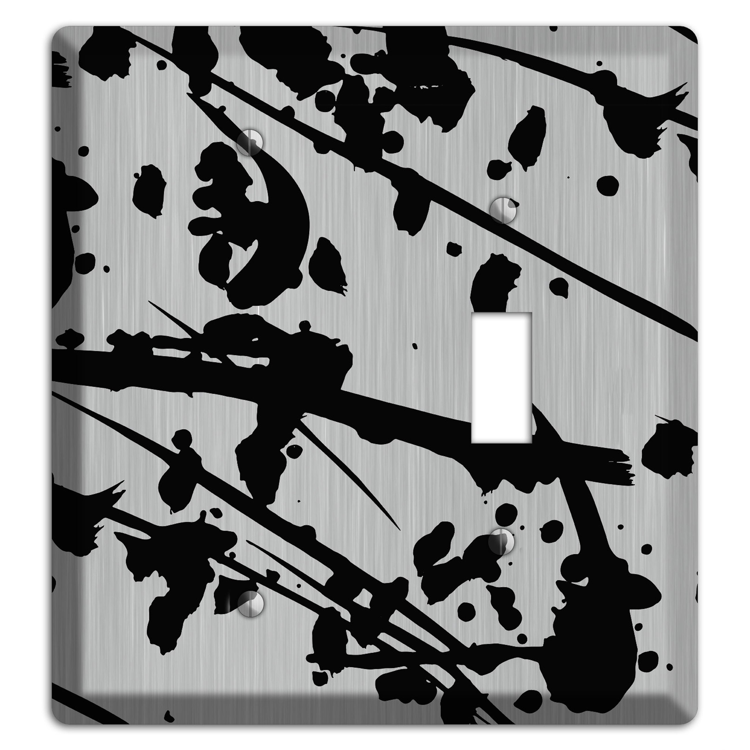 Ink Splash 6 Stainless Blank / Toggle Wallplate