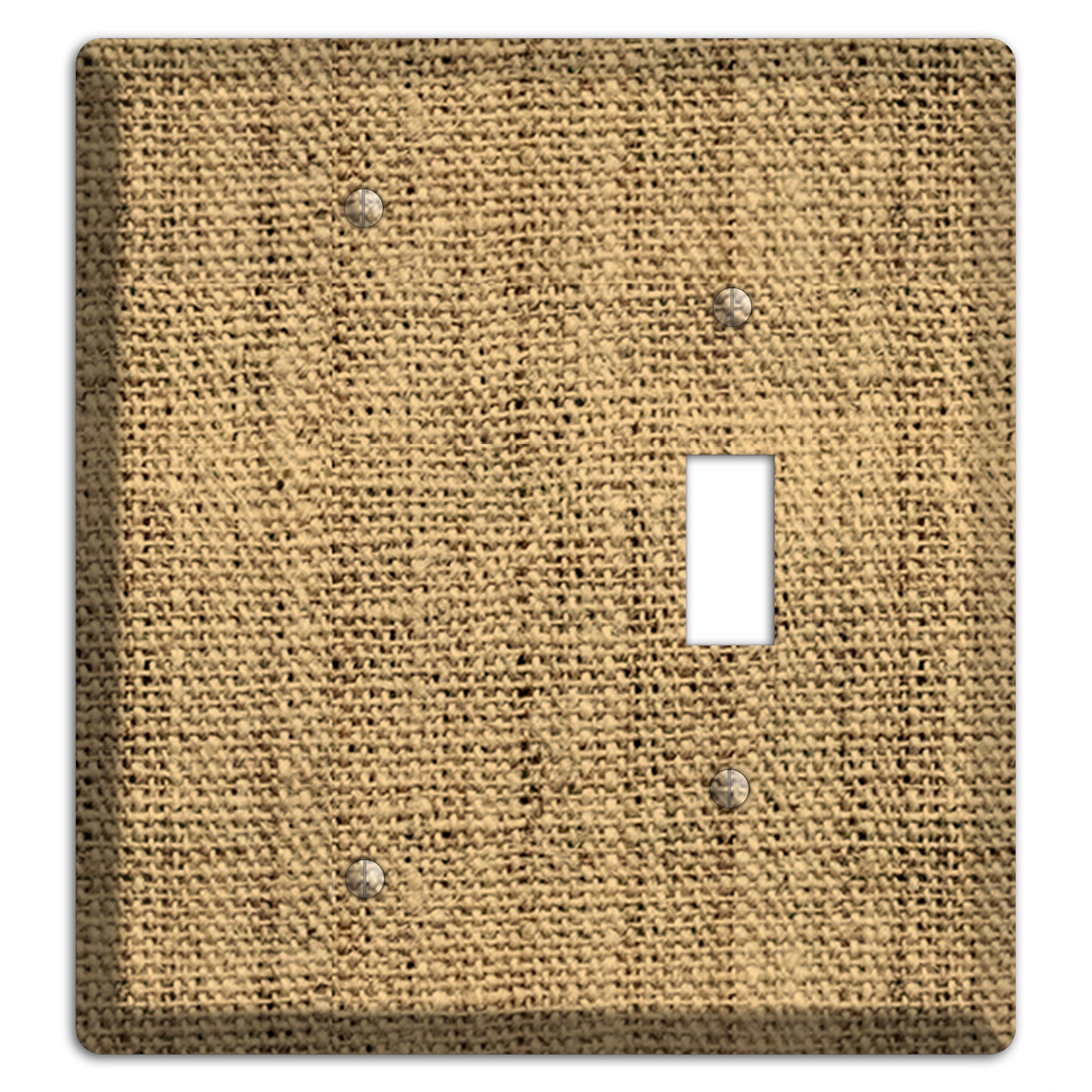 Teak Burlap Blank / Toggle Wallplate