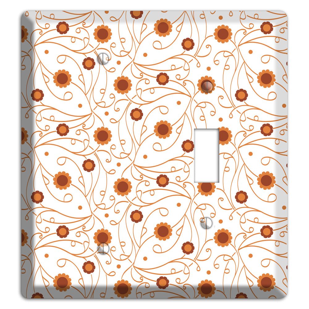 White Vine Floral Blank / Toggle Wallplate