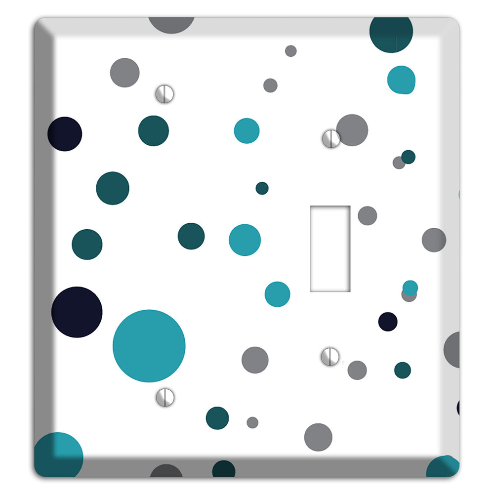 Teal and Blue Dots Blank / Toggle Wallplate