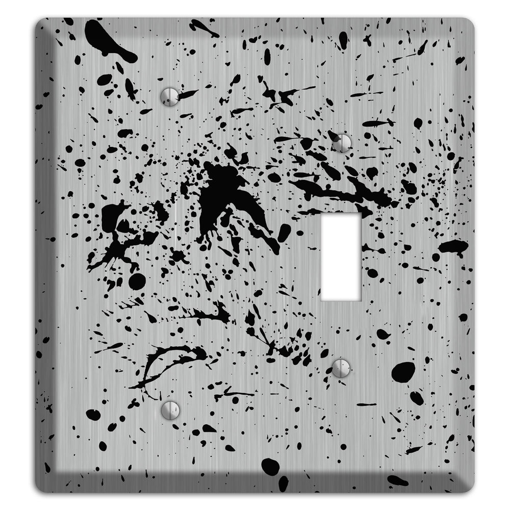 Ink Splash 4 Stainless Steel Blank / Toggle Wallplate