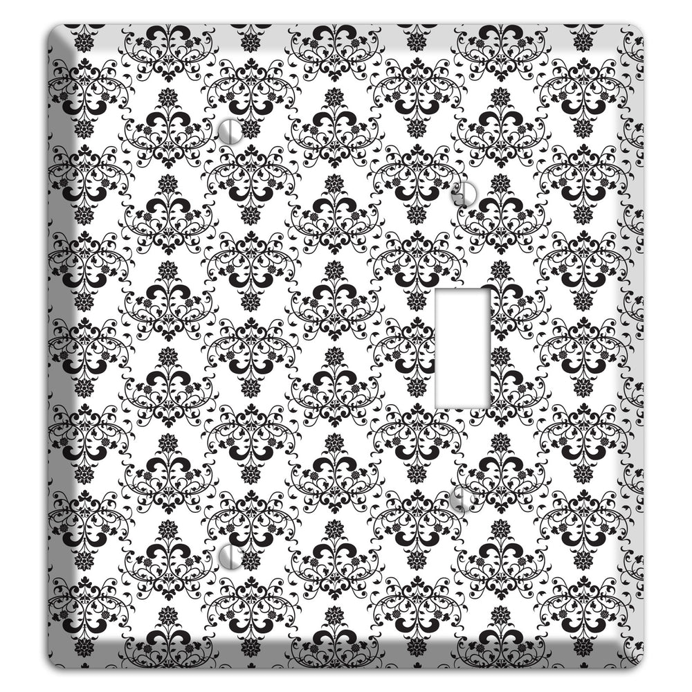 White with Black Cartouche Half Drop Blank / Toggle Wallplate