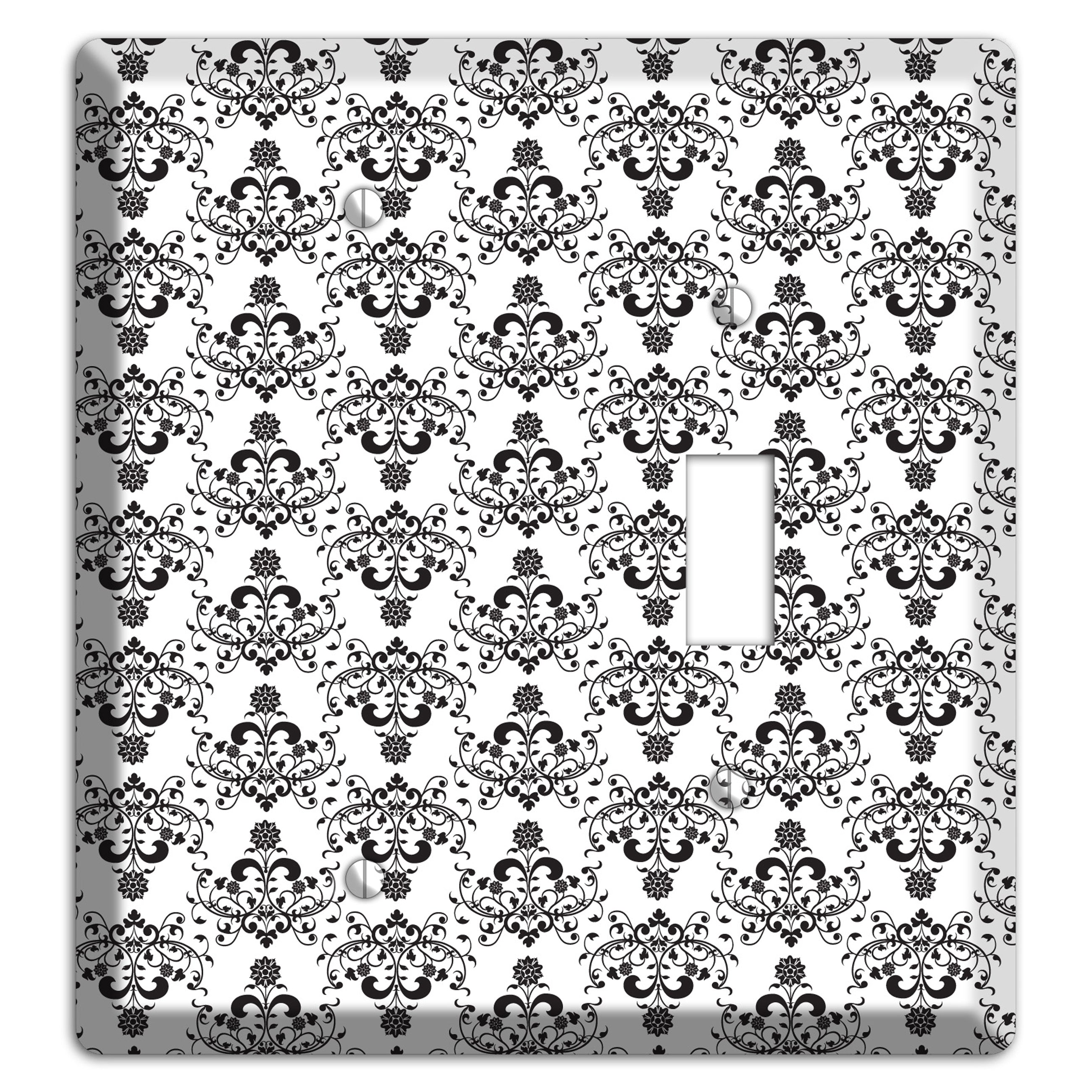 White with Black Cartouche Half Drop Blank / Toggle Wallplate