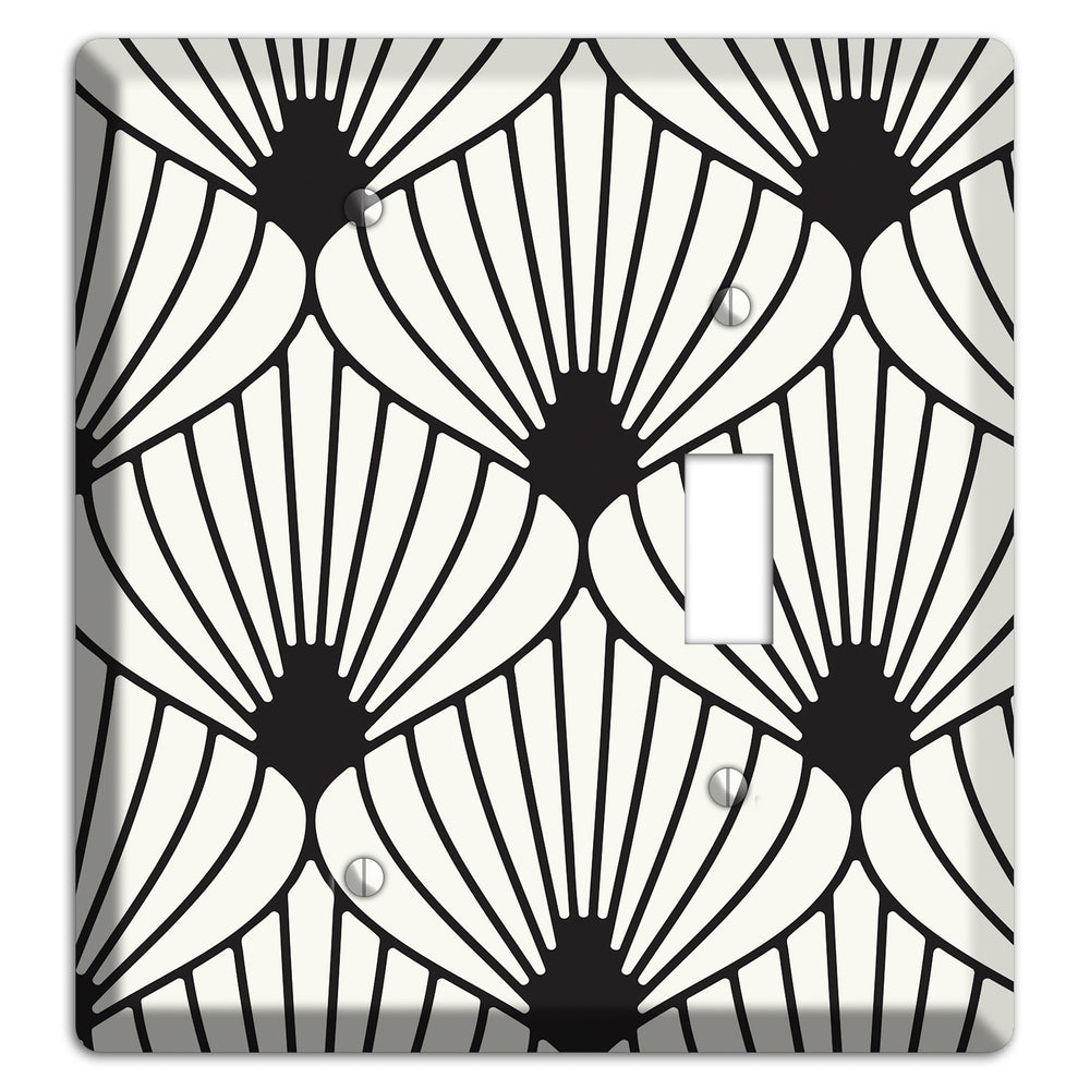 Black Deco Fans Blank / Toggle Wallplate