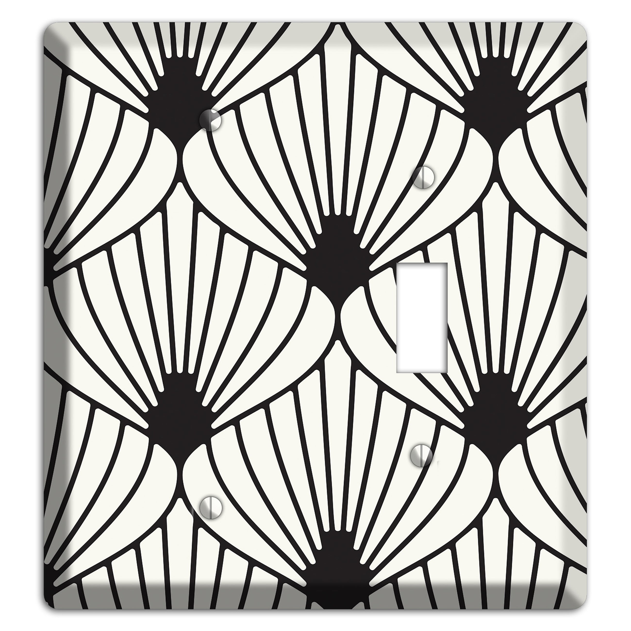 Black Deco Fans Blank / Toggle Wallplate