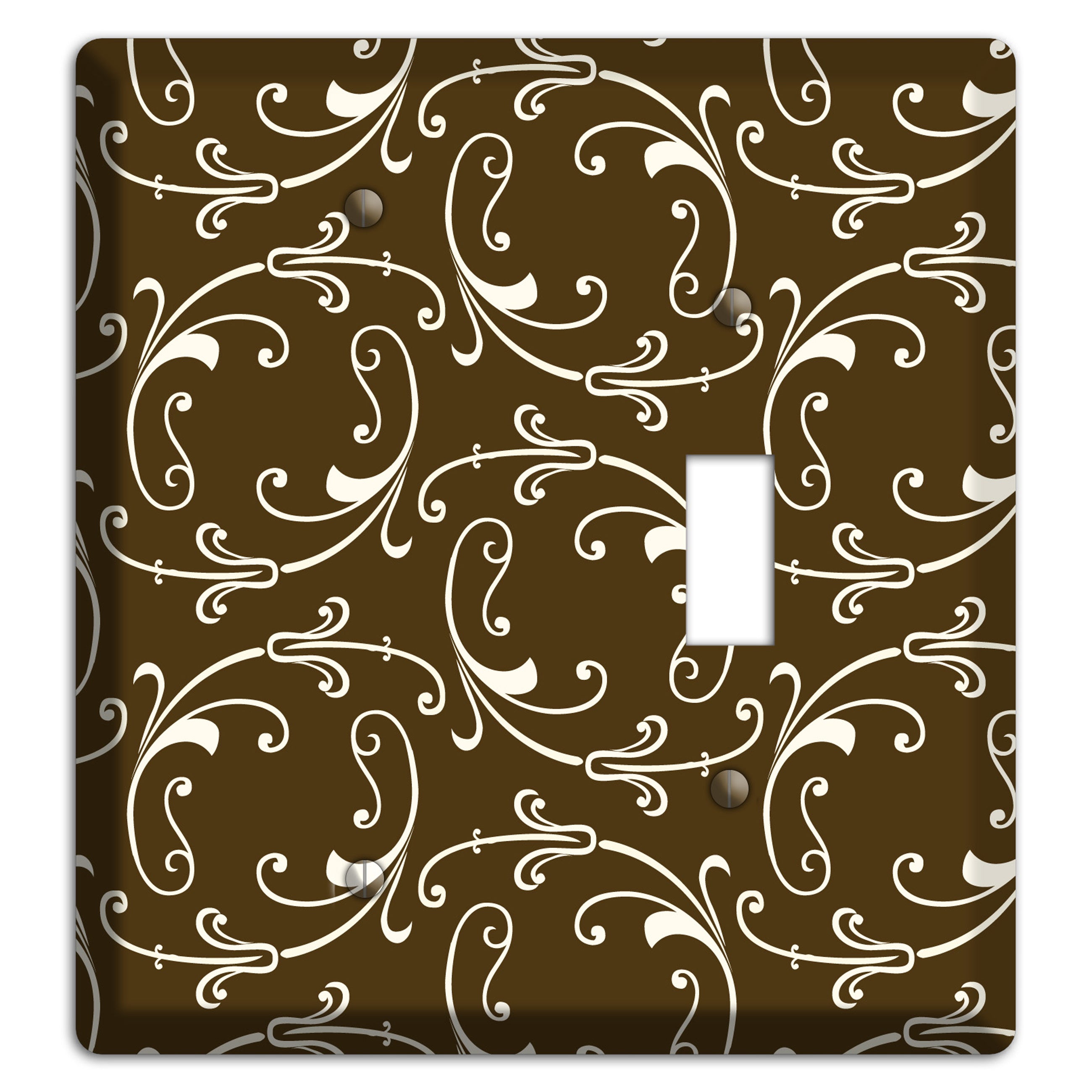 Brown Victorian Sprig Blank / Toggle Wallplate