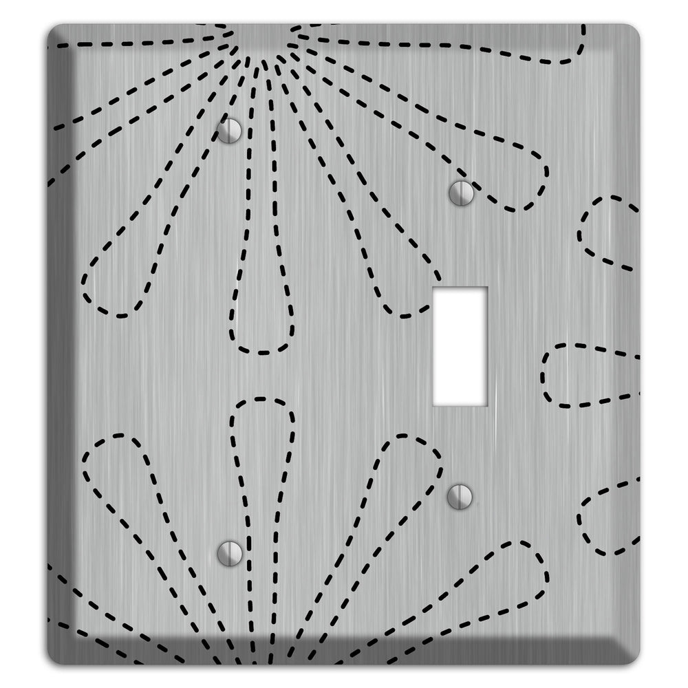 Retro Stipple Floral Stainless Steel Blank / Toggle Wallplate