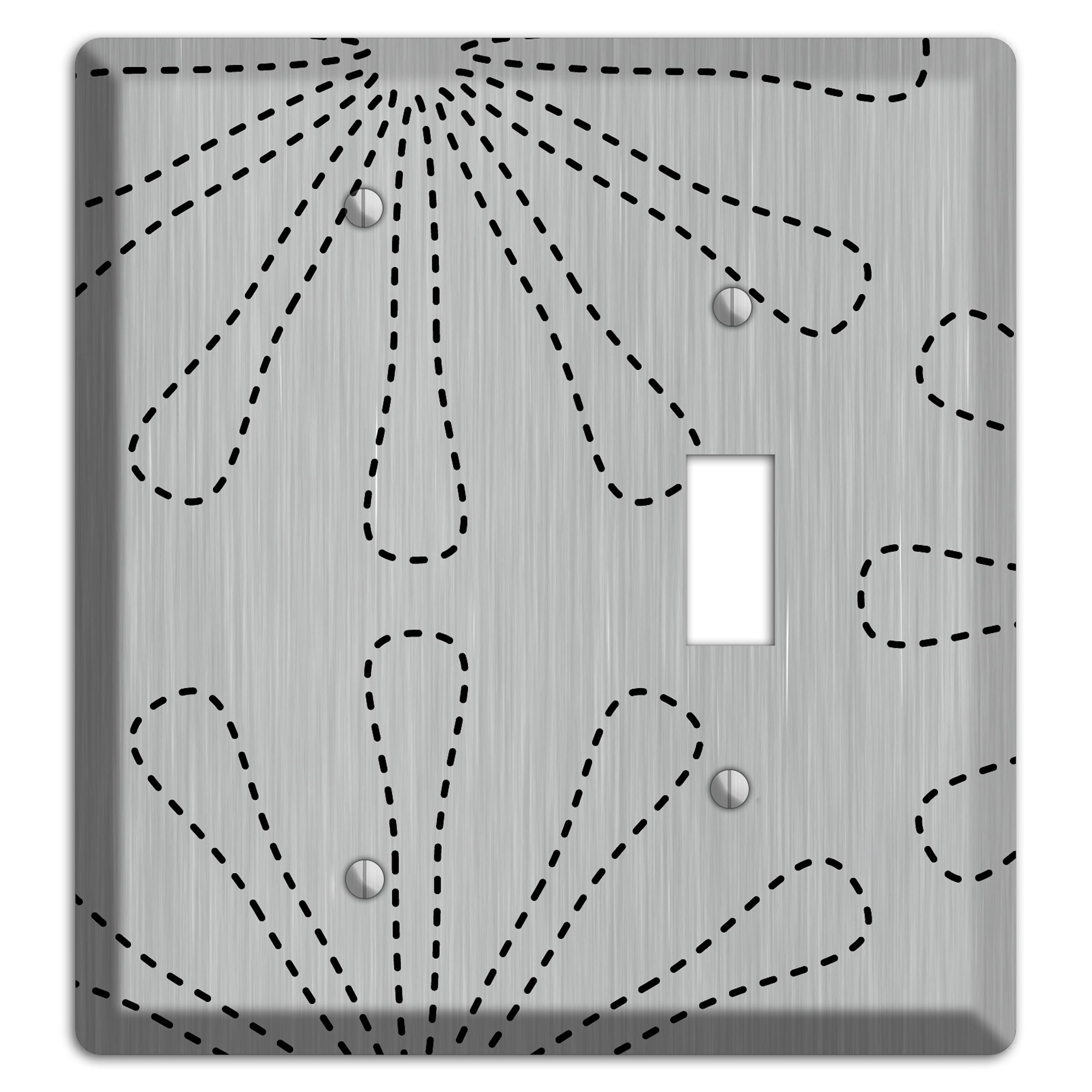 Retro Stipple Floral  Stainless Blank / Toggle Wallplate