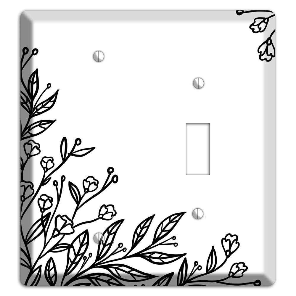 Hand-Drawn Floral 2 Blank / Toggle Wallplate