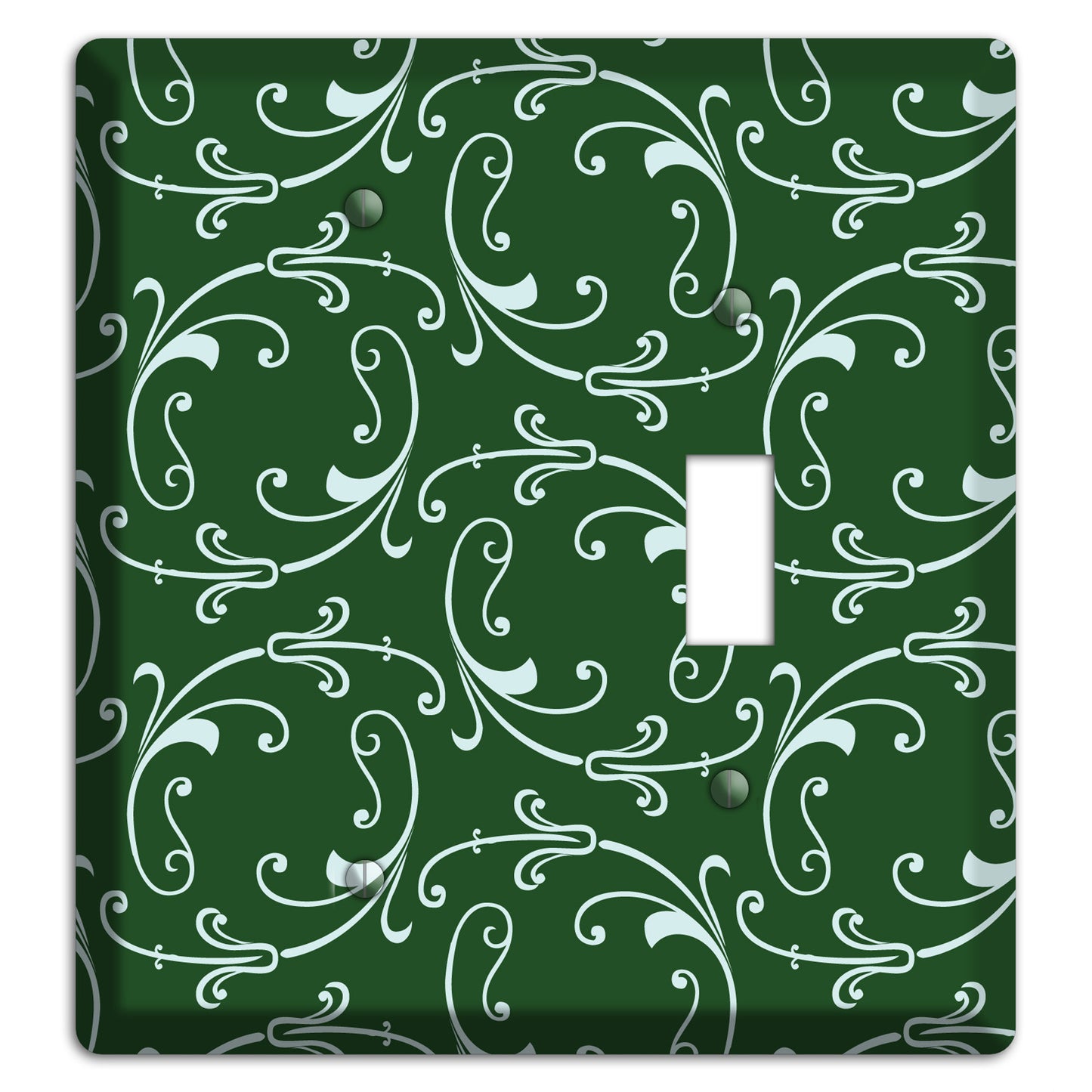 Green Victorian Sprig Blank / Toggle Wallplate