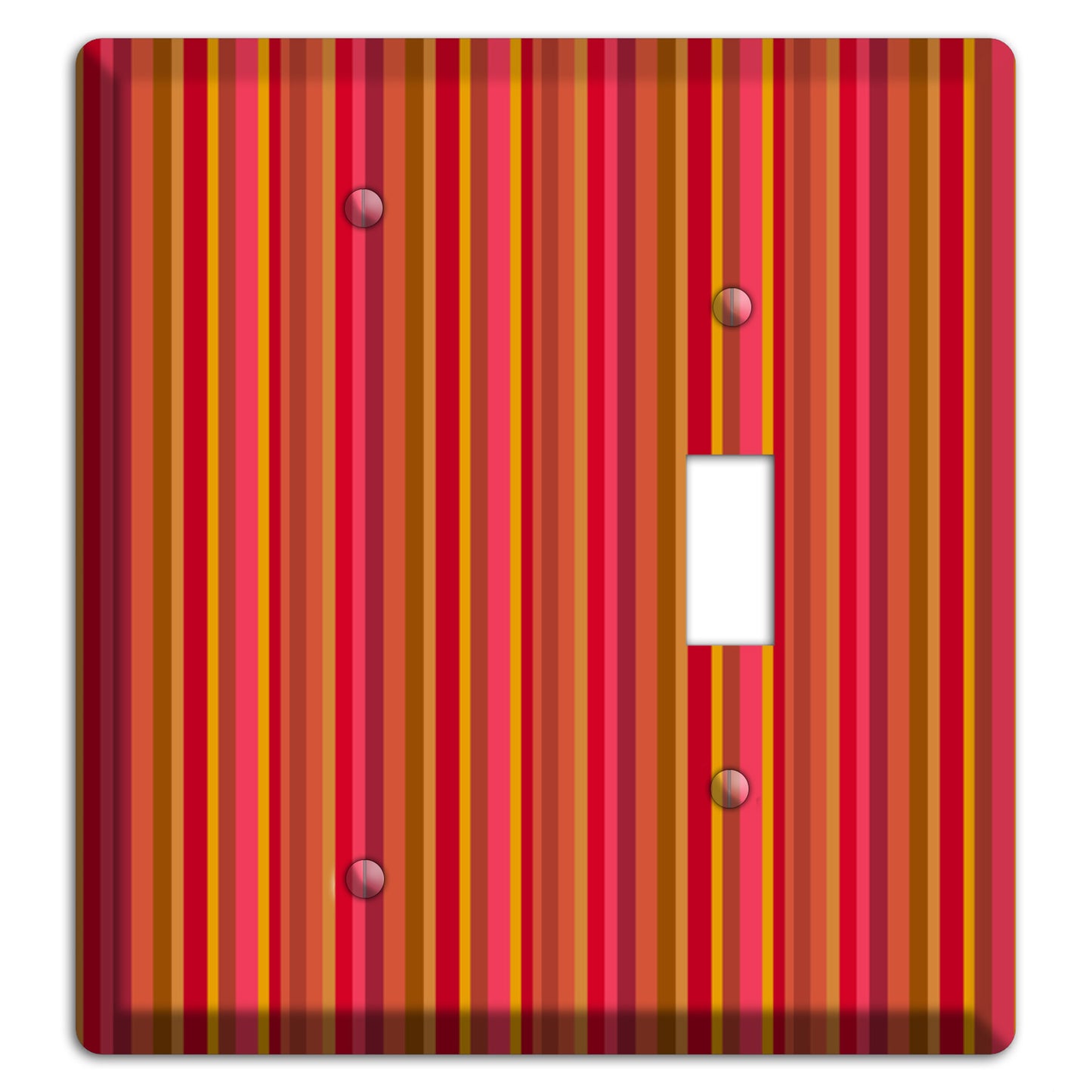Multi Red Vertical Stripes Blank / Toggle Wallplate