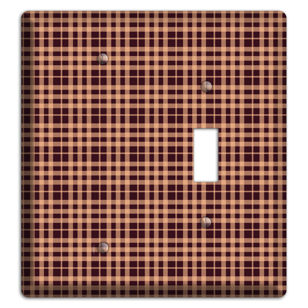 Beige and Black Plaid Blank / Toggle Wallplate