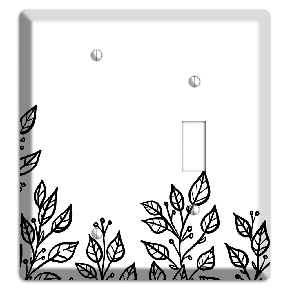 Hand-Drawn Floral 20 Blank / Toggle Wallplate