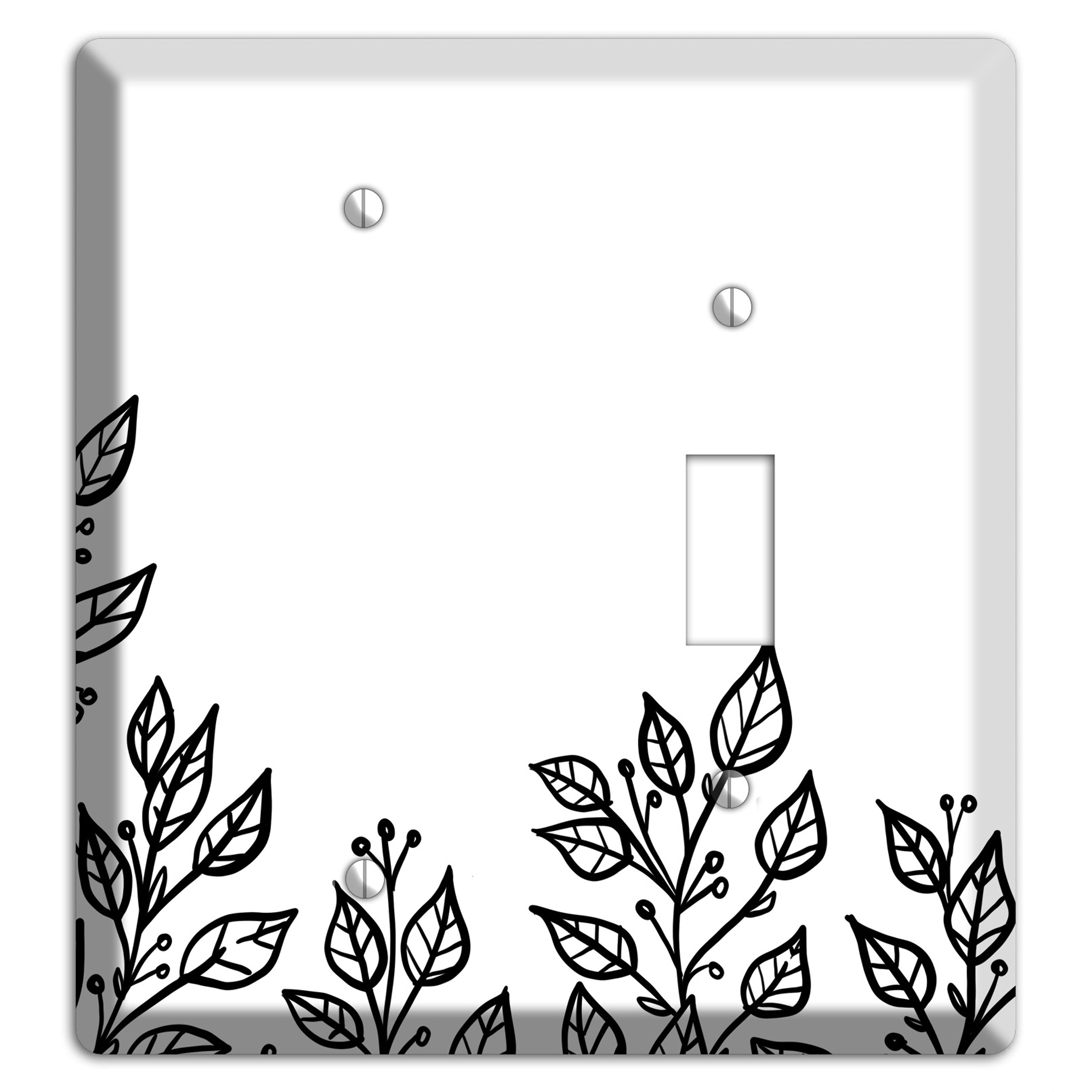 Hand-Drawn Floral 20 Blank / Toggle Wallplate