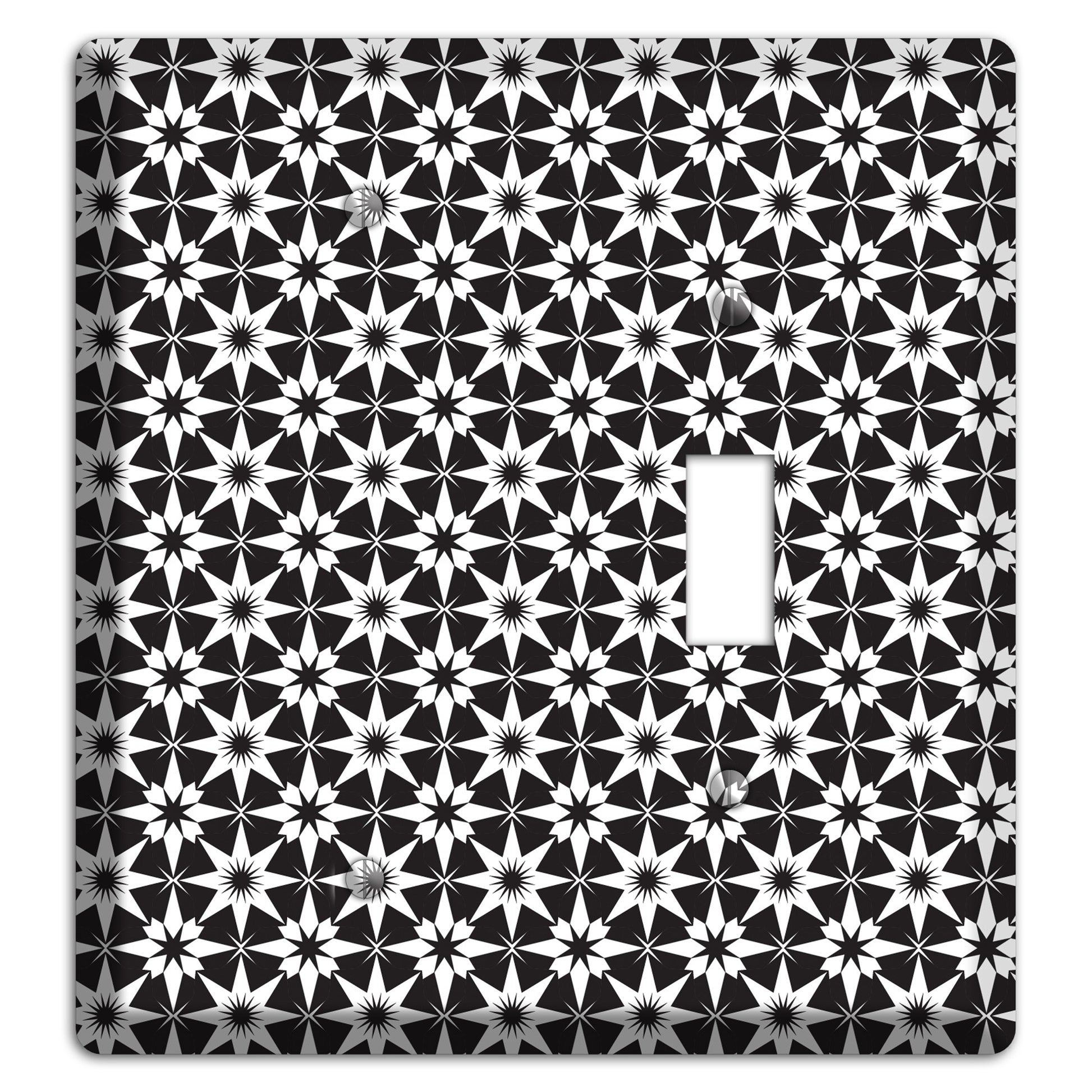 Black with White Foulard Blank / Toggle Wallplate
