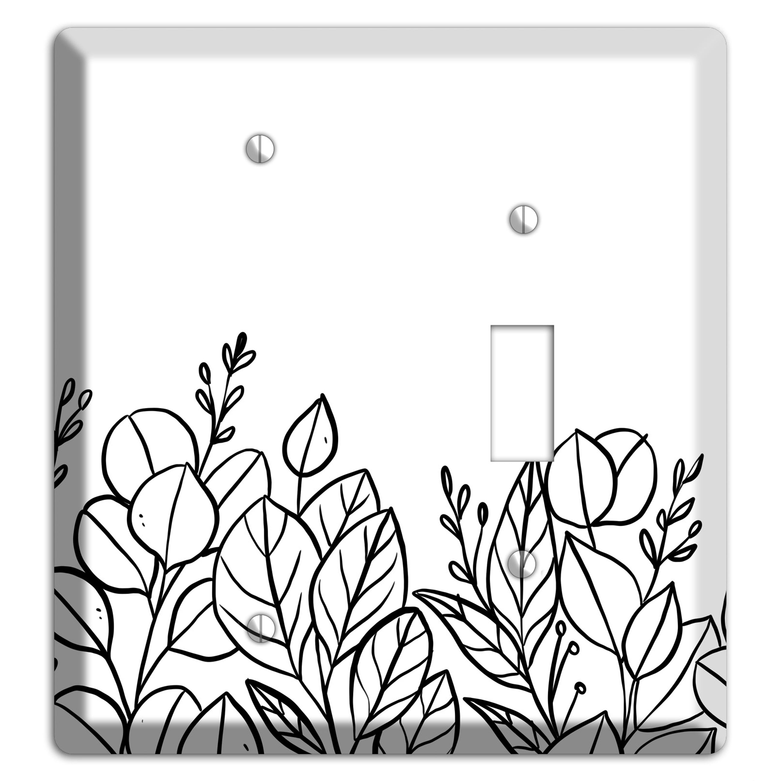 Hand-Drawn Floral 15 Blank / Toggle Wallplate
