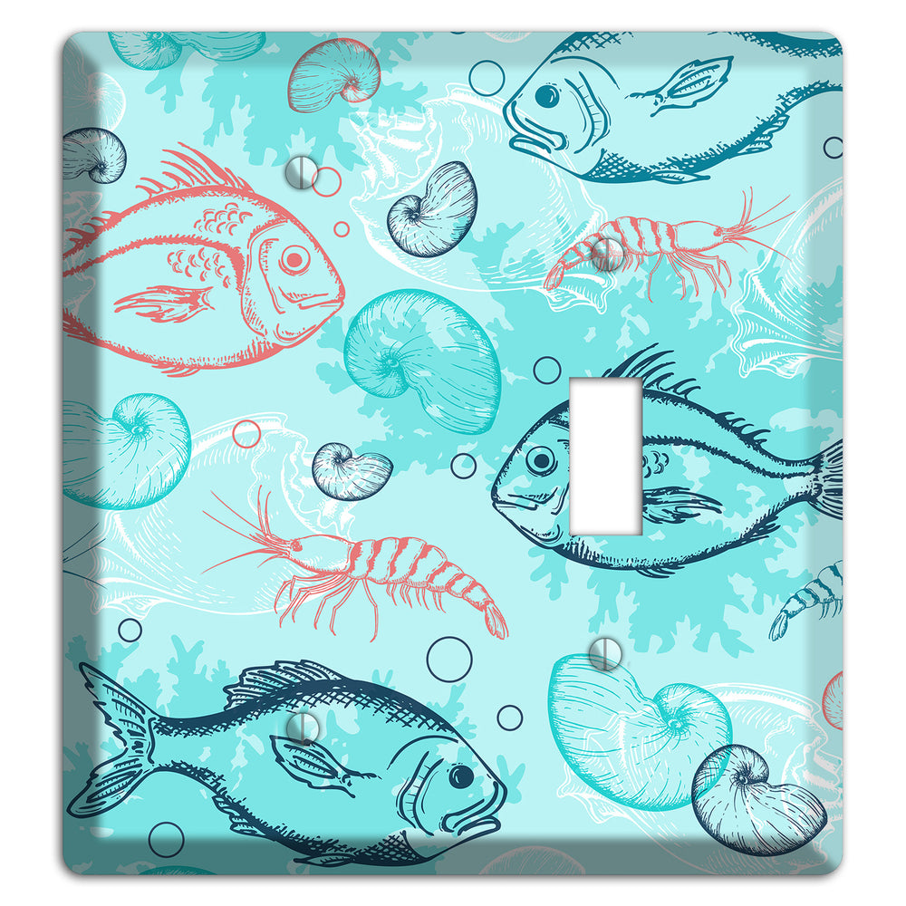 Mixed Sea Life Style 24 Blank / Toggle Wallplate