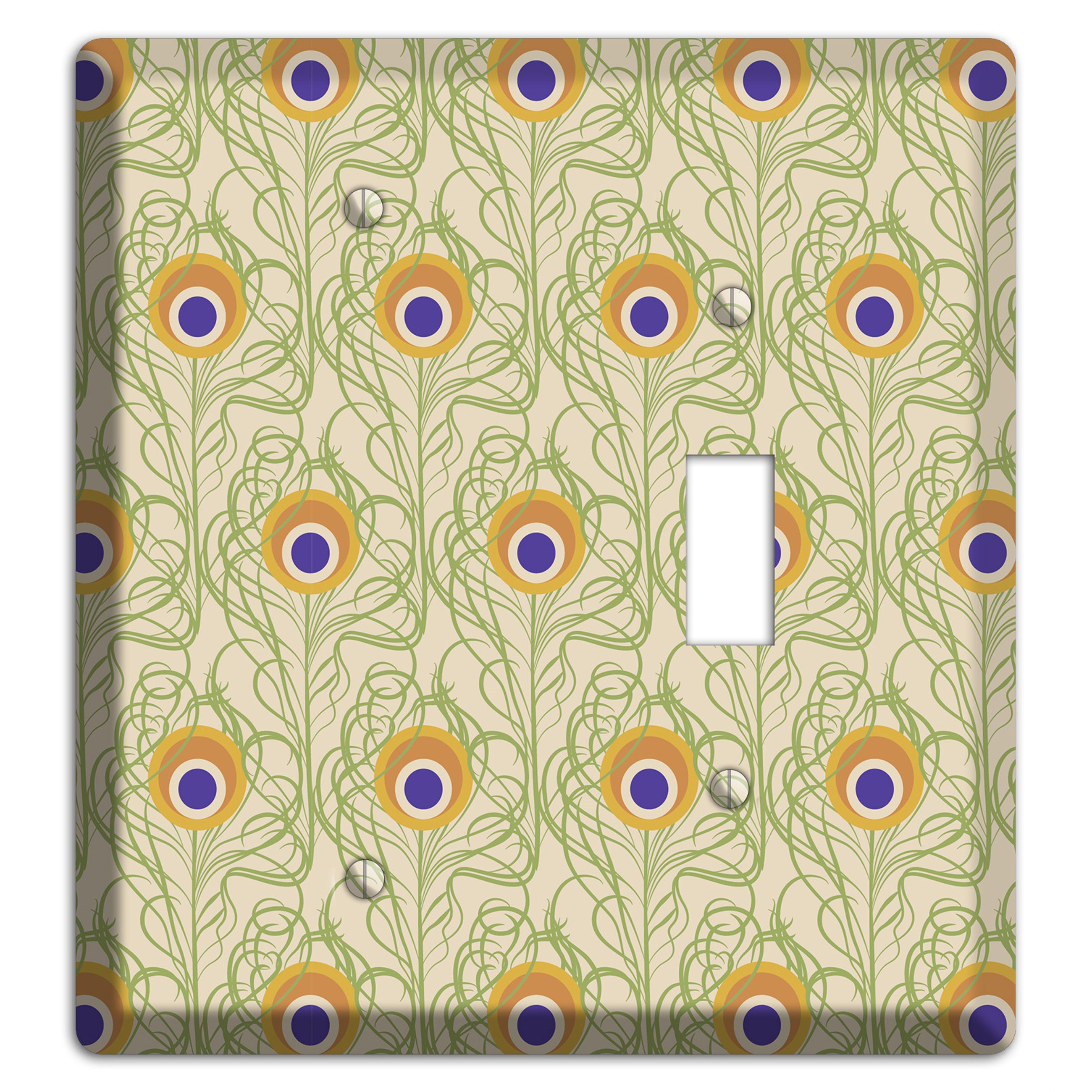 Nouveau Peacock Blank / Toggle Wallplate