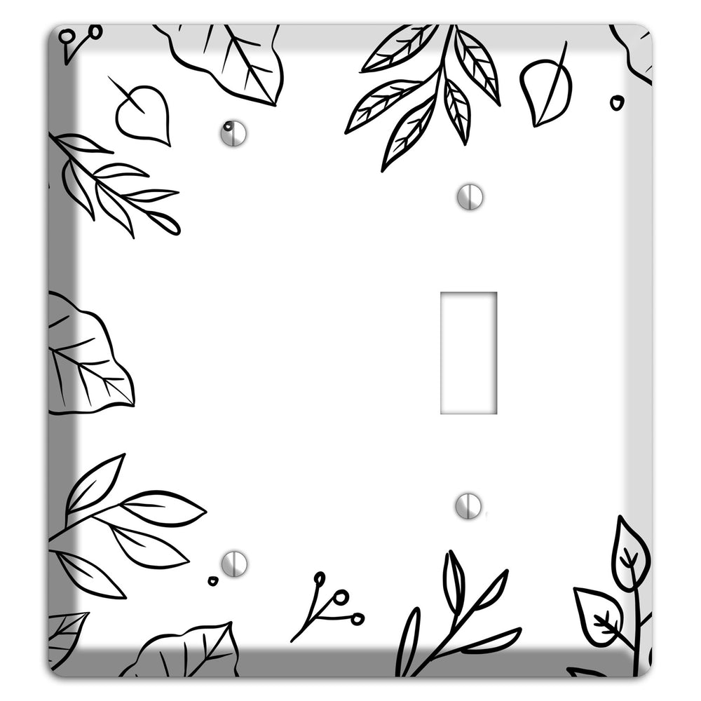 Hand-Drawn Floral 33 Blank / Toggle Wallplate