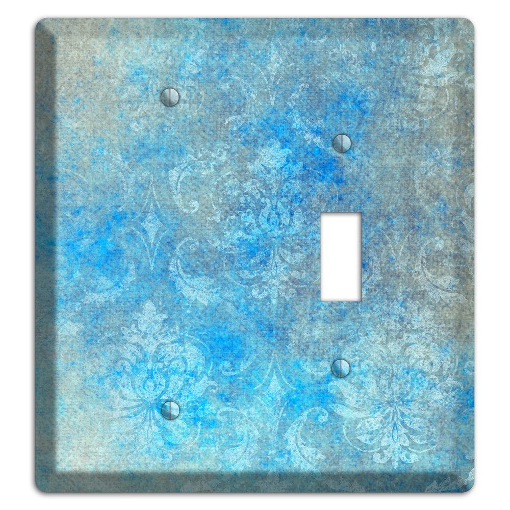 Picton Blue Whimsical Damask Blank / Toggle Wallplate