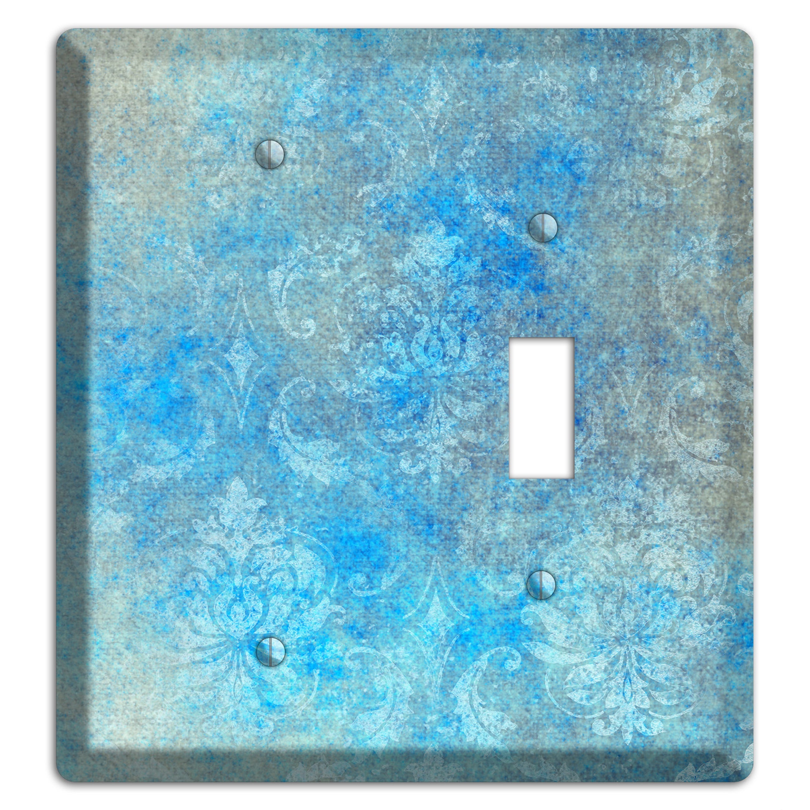 Picton Blue Whimsical Damask Blank / Toggle Wallplate