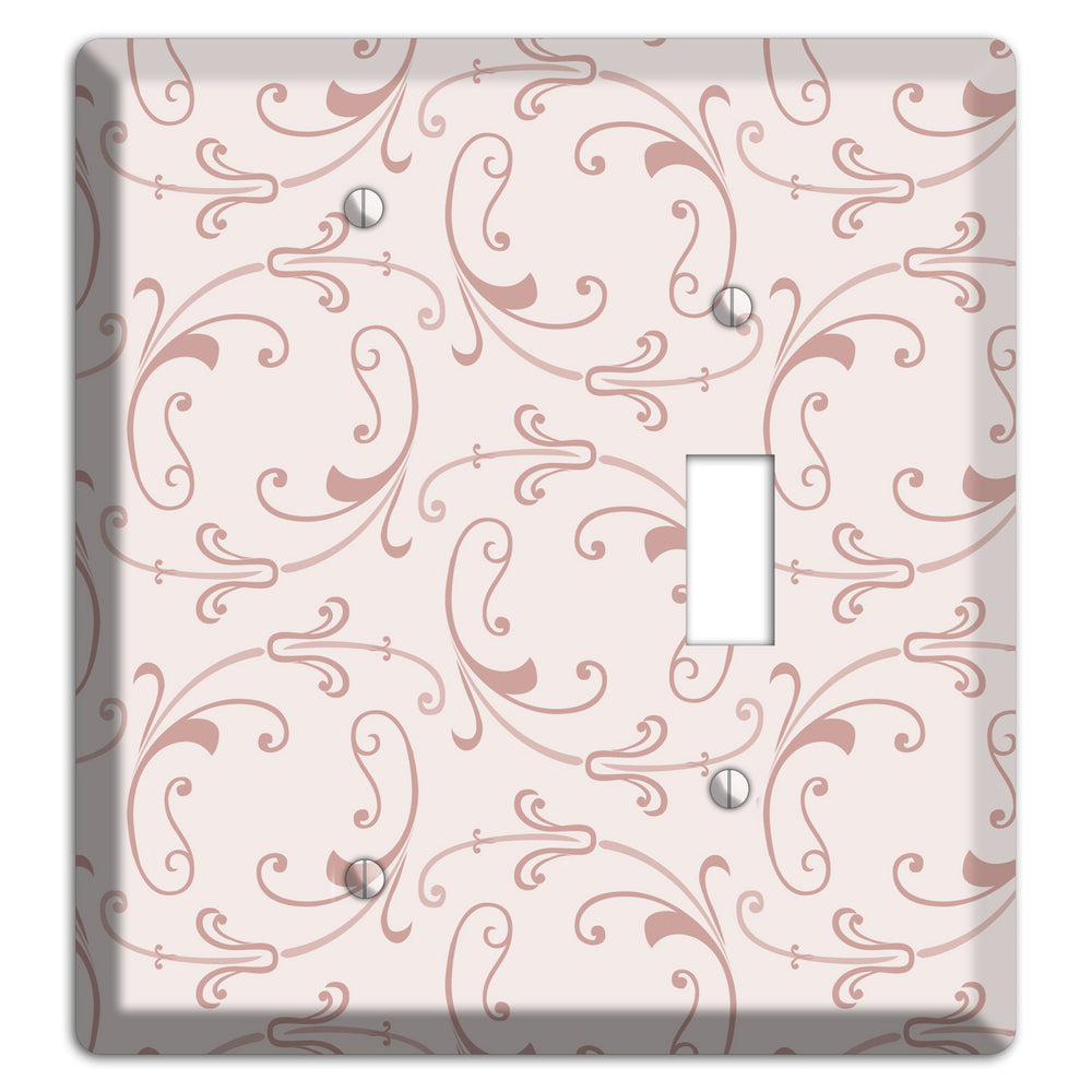 Dusty Rose Victorian Sprig Blank / Toggle Wallplate