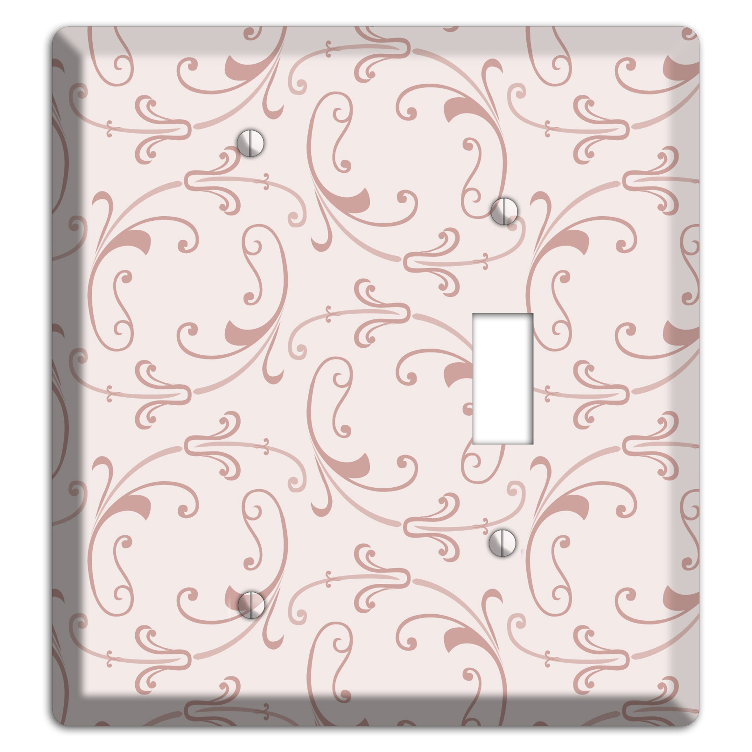 Dusty Rose Victorian Sprig Blank / Toggle Wallplate