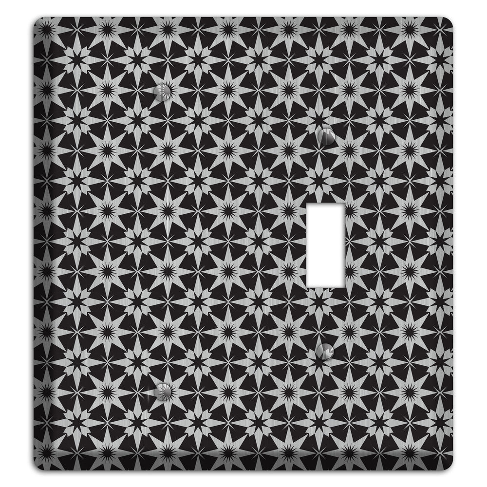 Black with Stainless Steel Foulard Blank / Toggle Wallplate