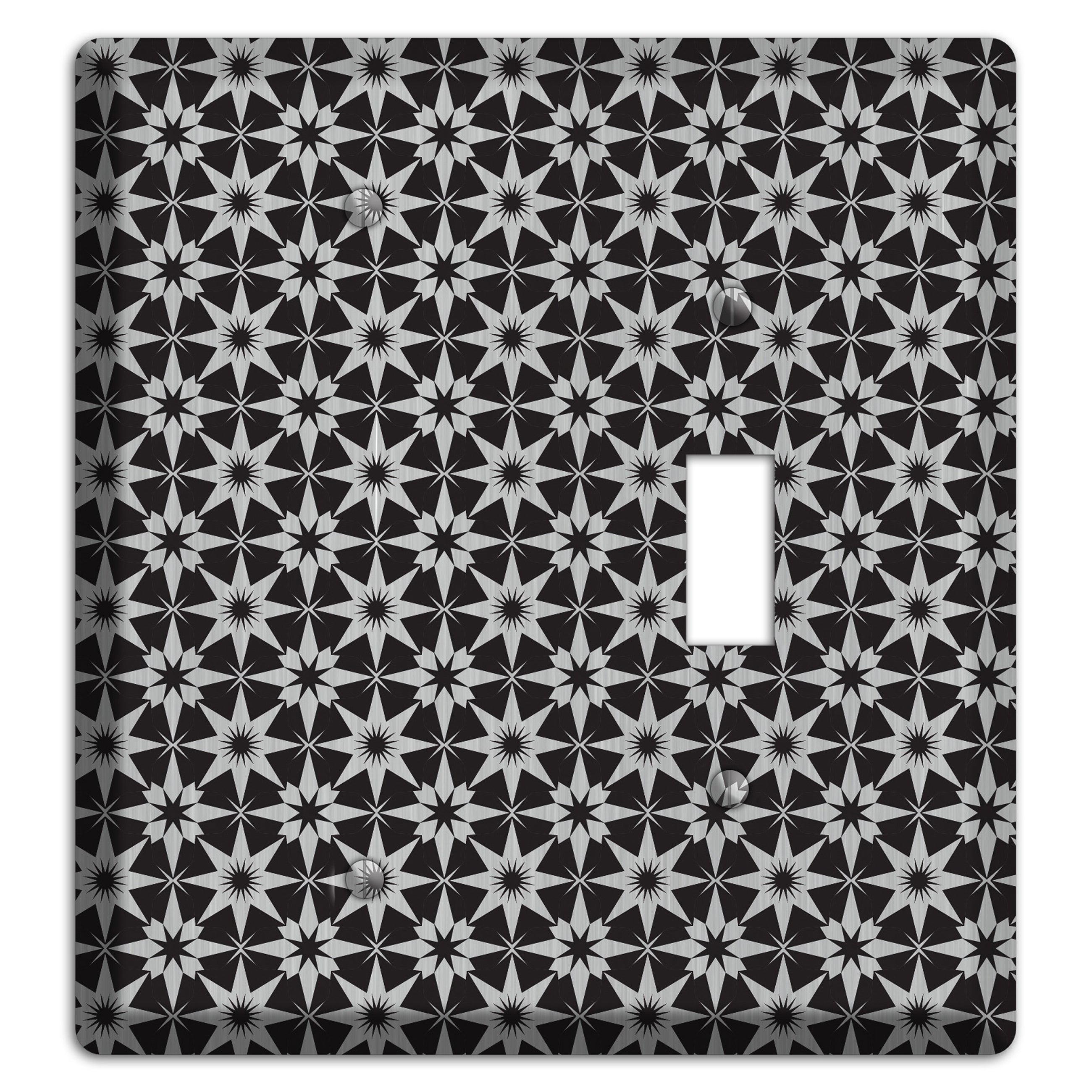 Black with Stainless Foulard Blank / Toggle Wallplate