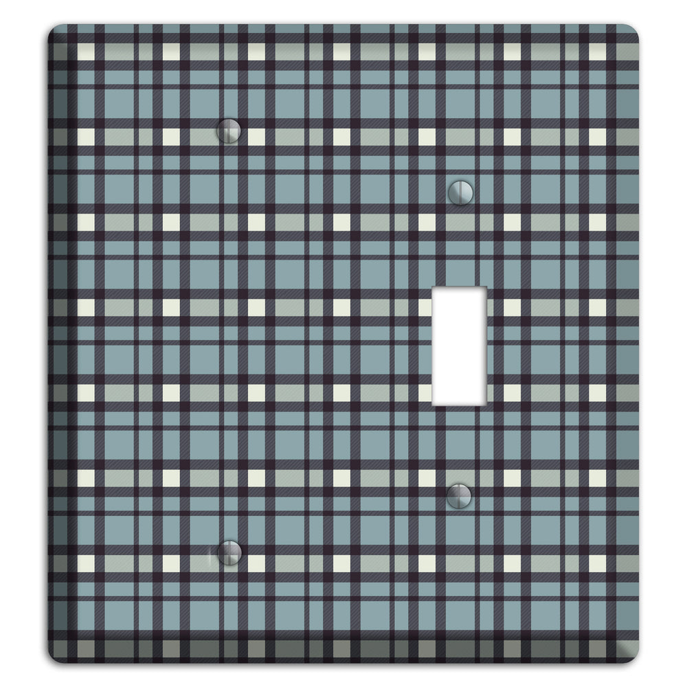 Dusty Blue Plaid Blank / Toggle Wallplate