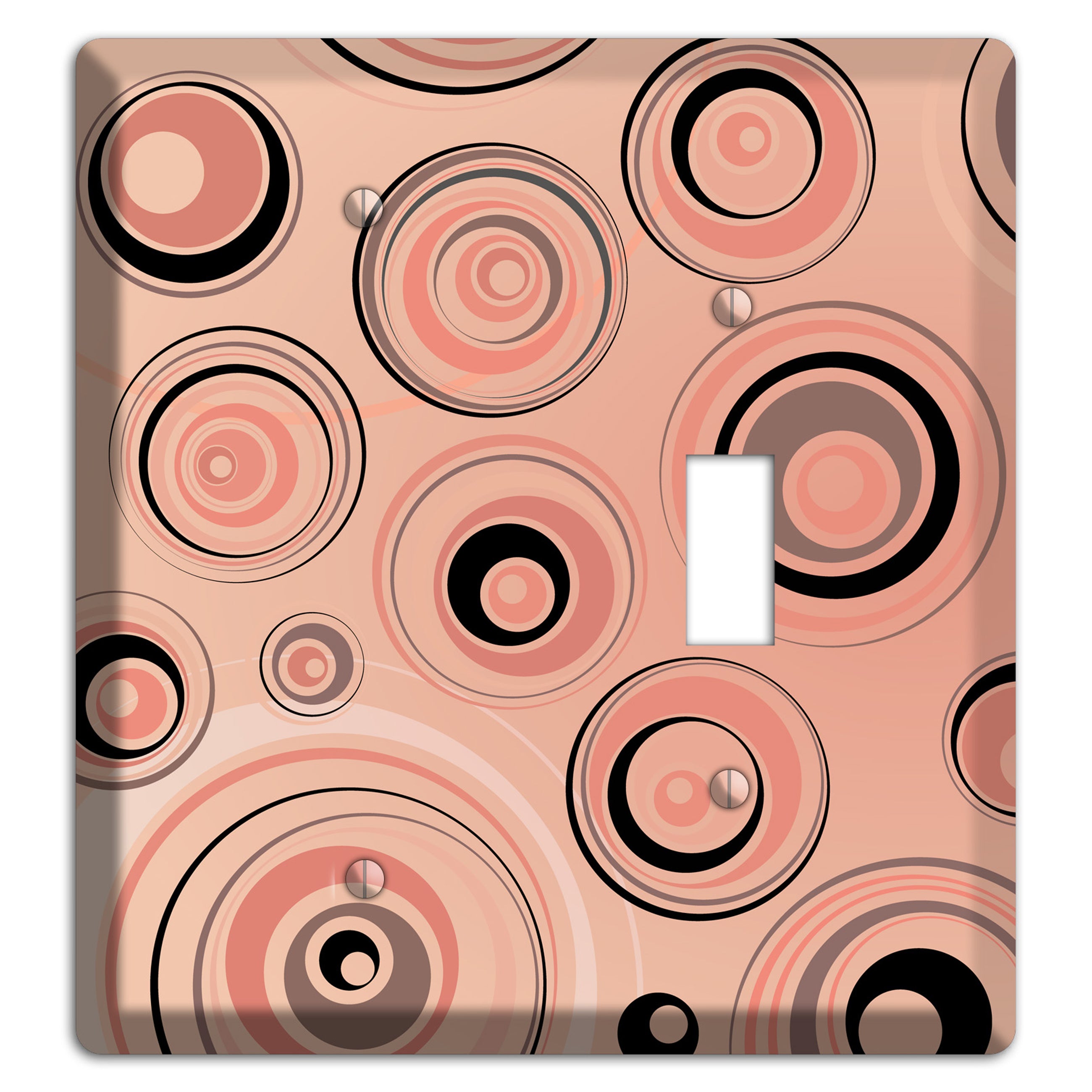 Salmon Circles Blank / Toggle Wallplate