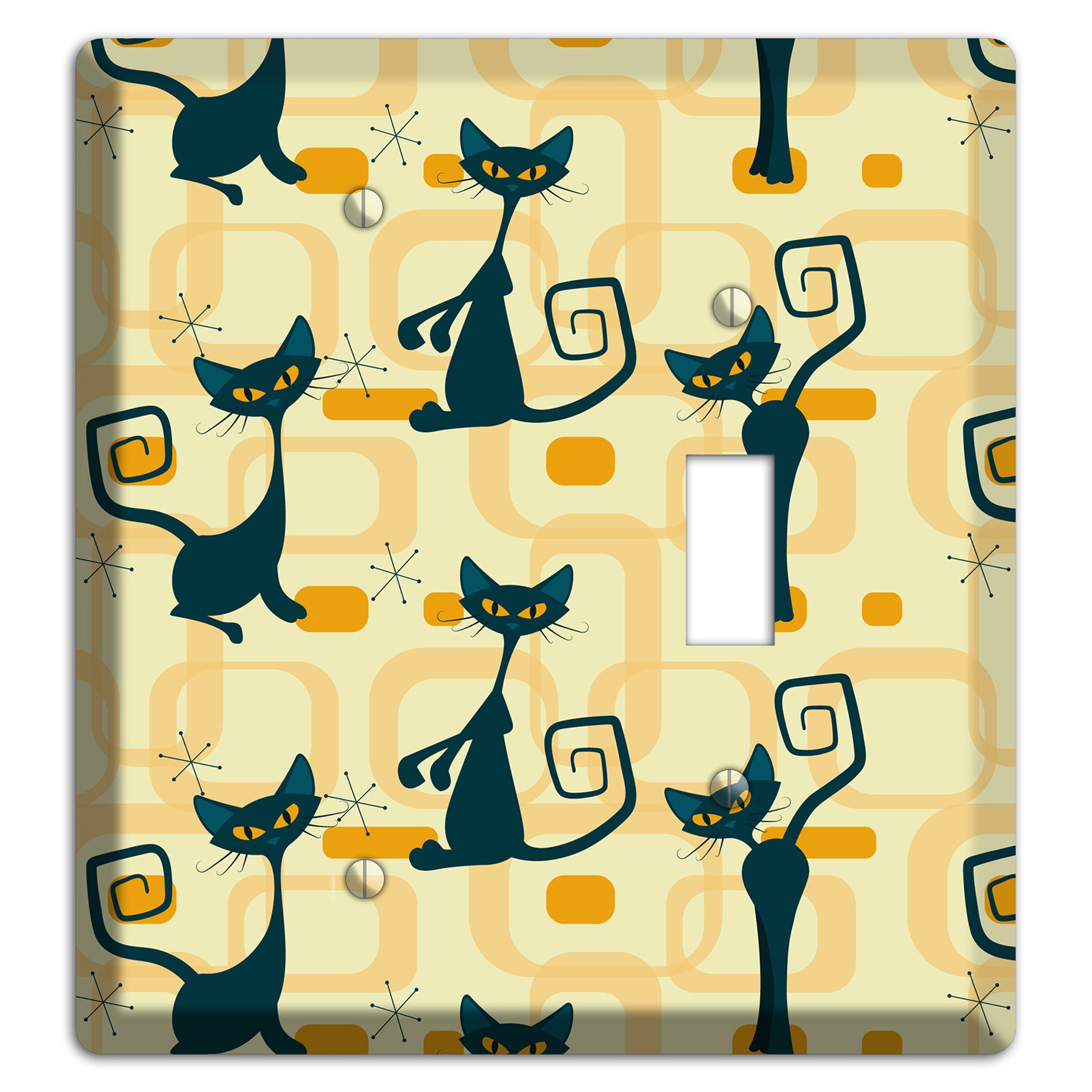 Navy Kitties Blank / Toggle Wallplate