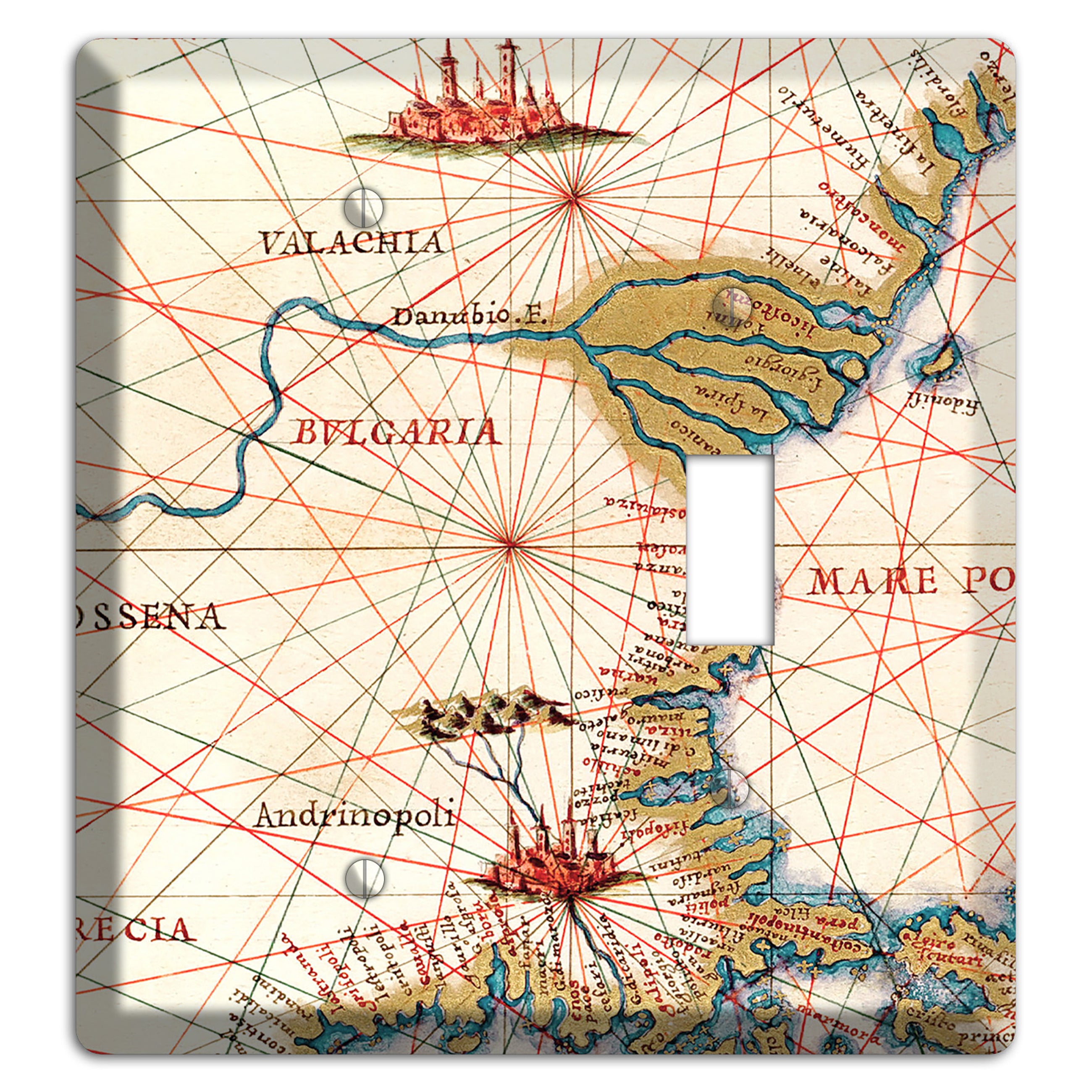 Map of Bulgaria Blank / Toggle Wallplate