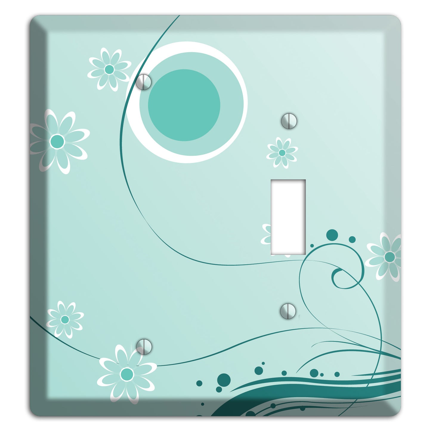 Light Green Floral Blank / Toggle Wallplate