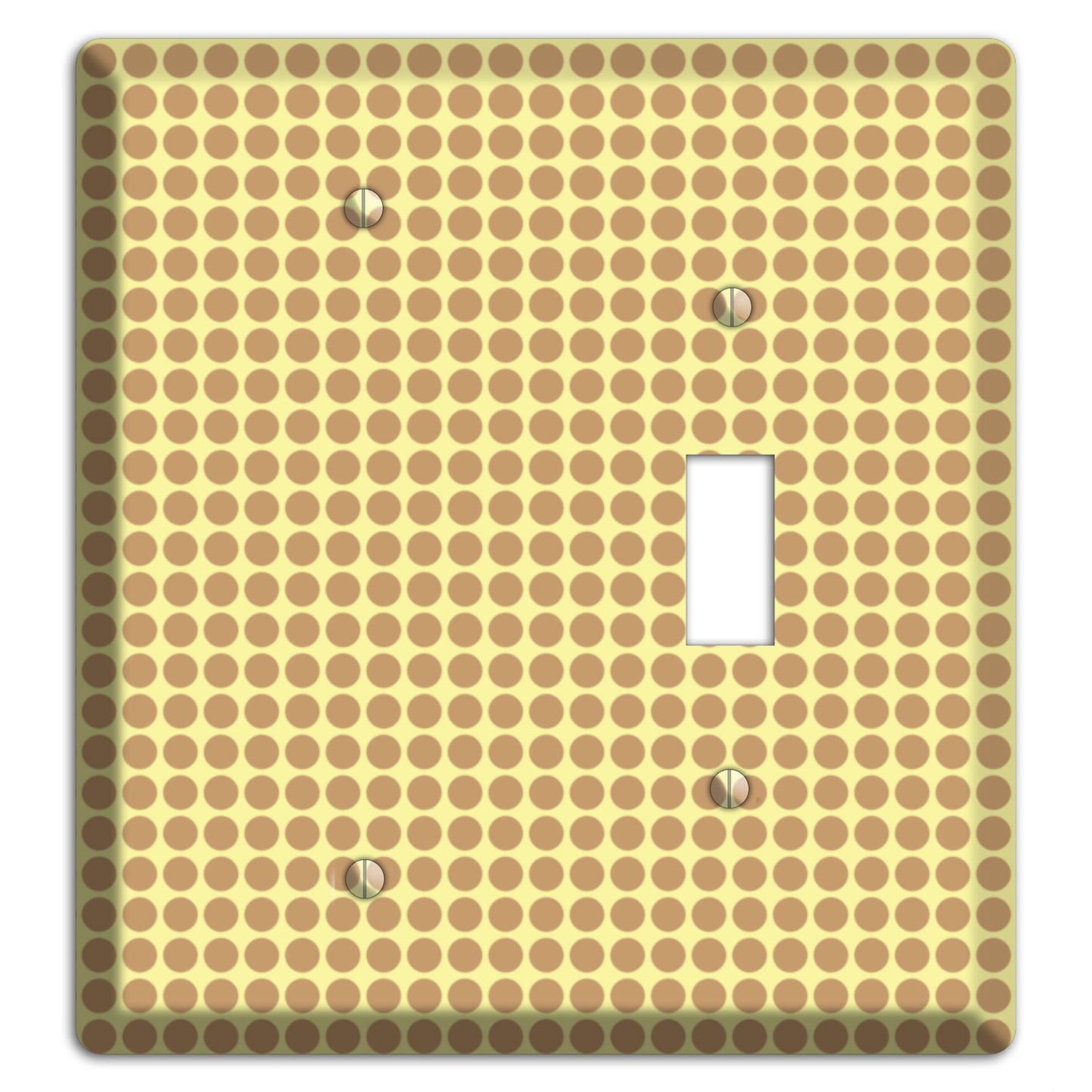 Yellow with Light Brown Tiled Small Dots Blank / Toggle Wallplate