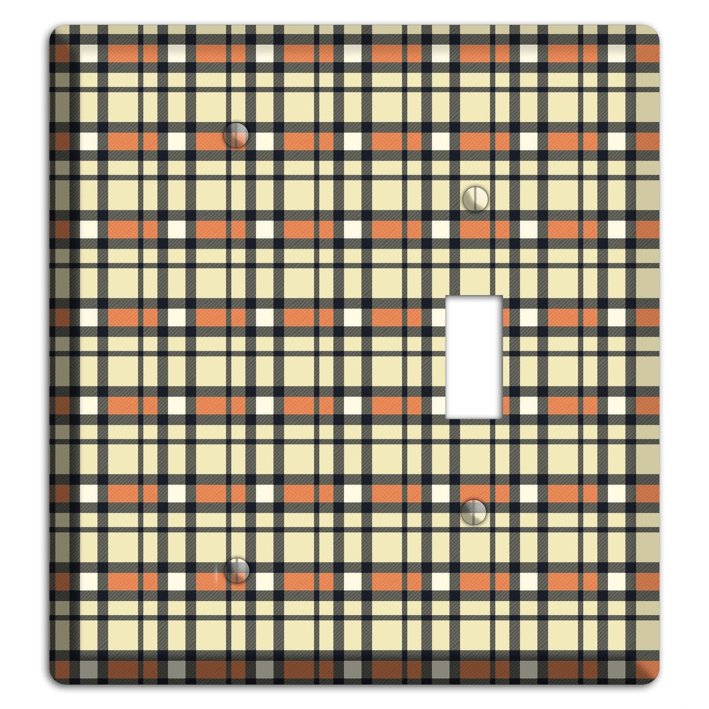 Beige and Brown Plaid Blank / Toggle Wallplate