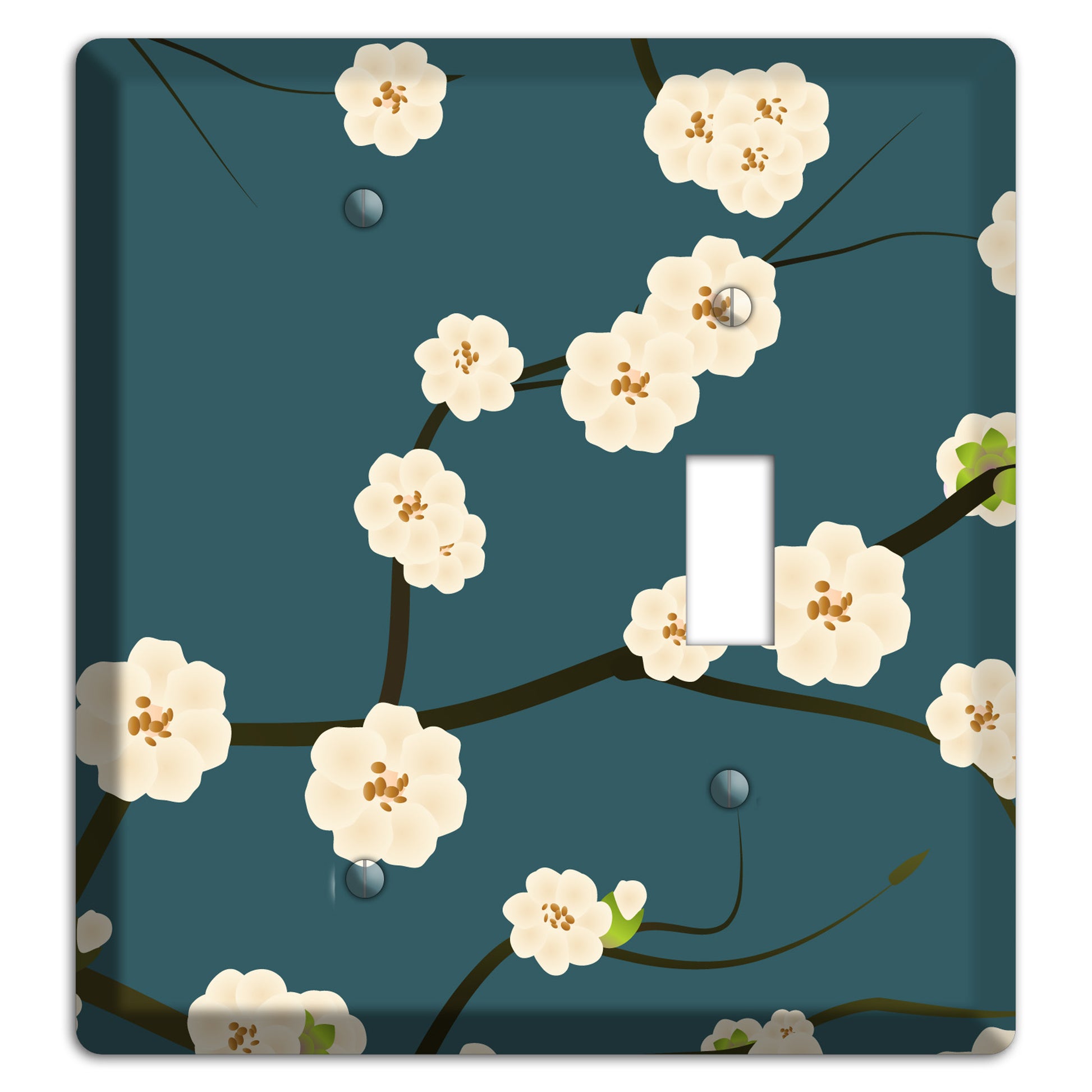Blue Cherry Blossoms Blank / Toggle Wallplate