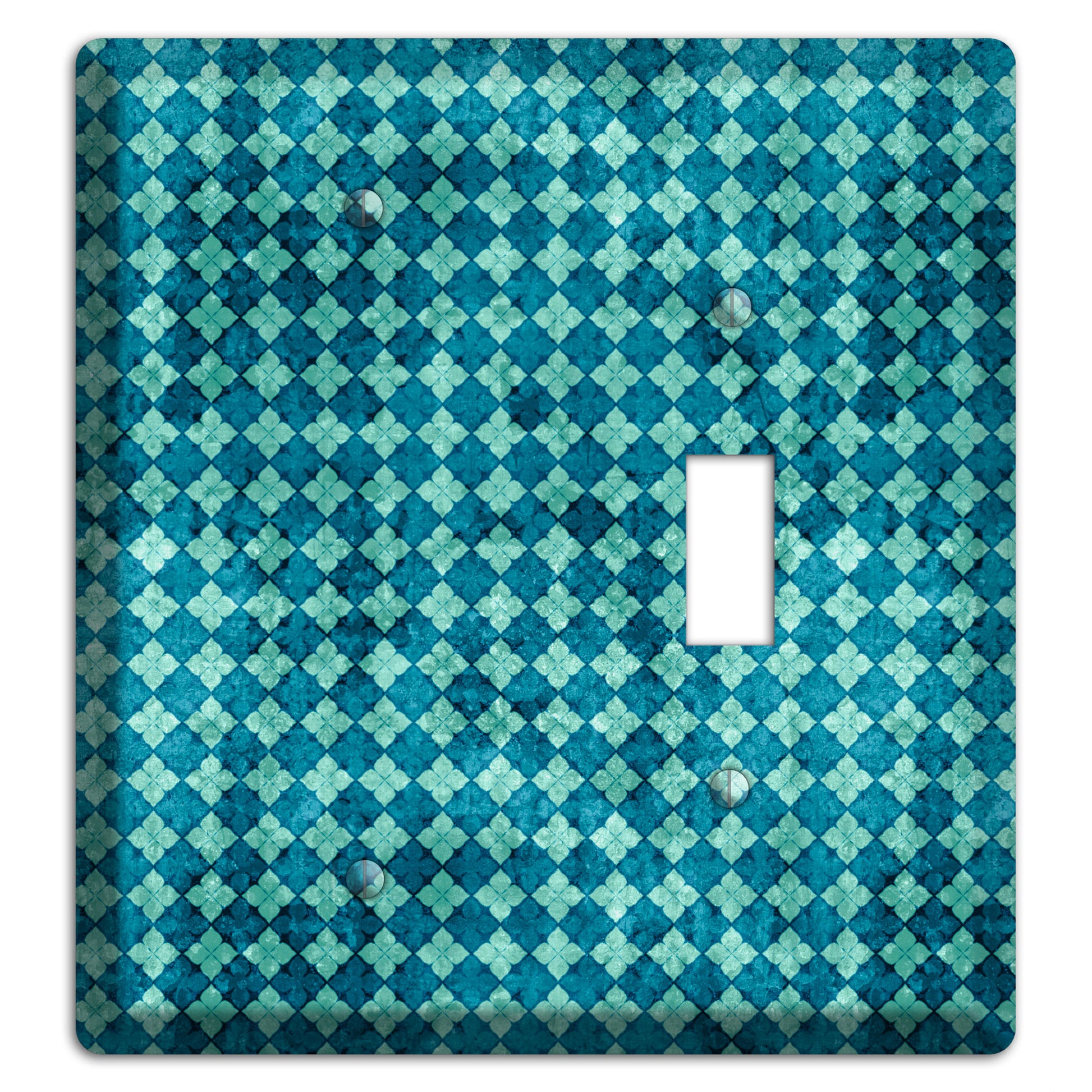 Turquoise Grunge Diamond Blank / Toggle Wallplate