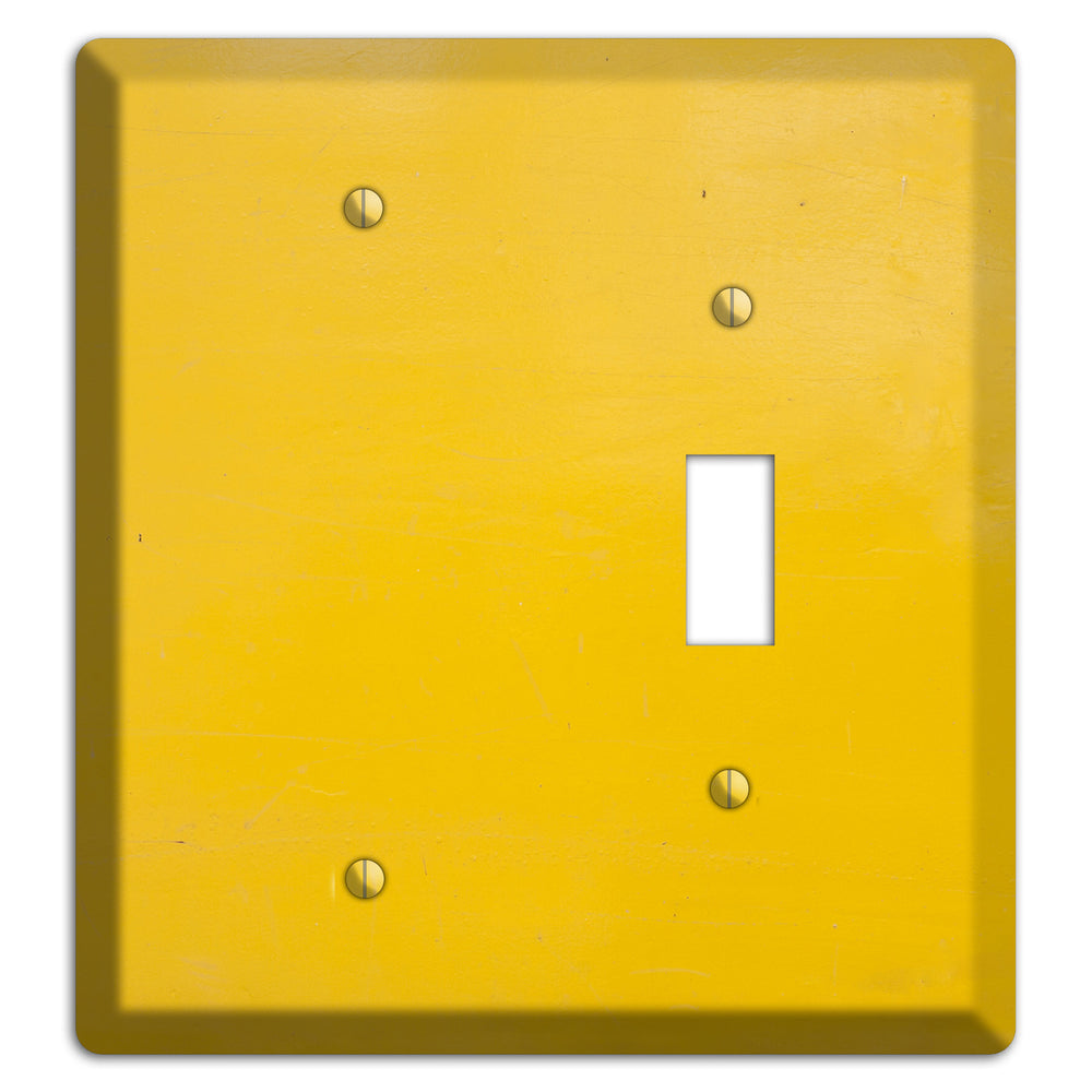 Bright Yellow Concrete Blank / Toggle Wallplate