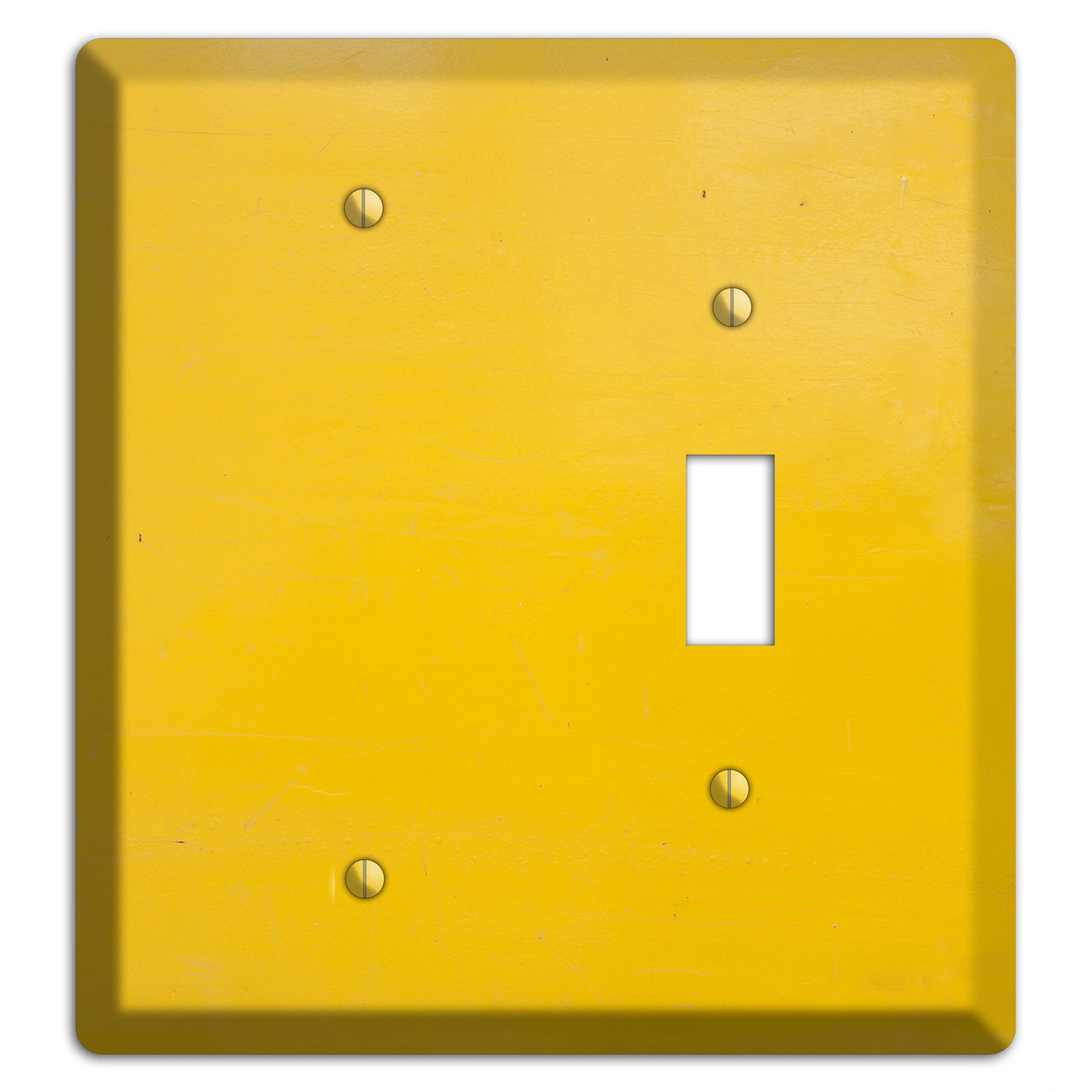 Bright Yellow Concrete Blank / Toggle Wallplate