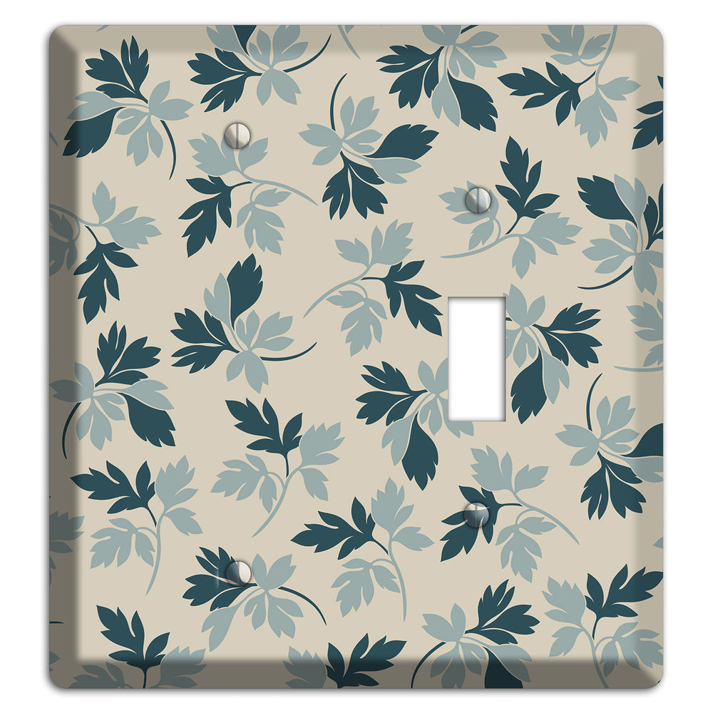 Blue Leaves Blank / Toggle Wallplate